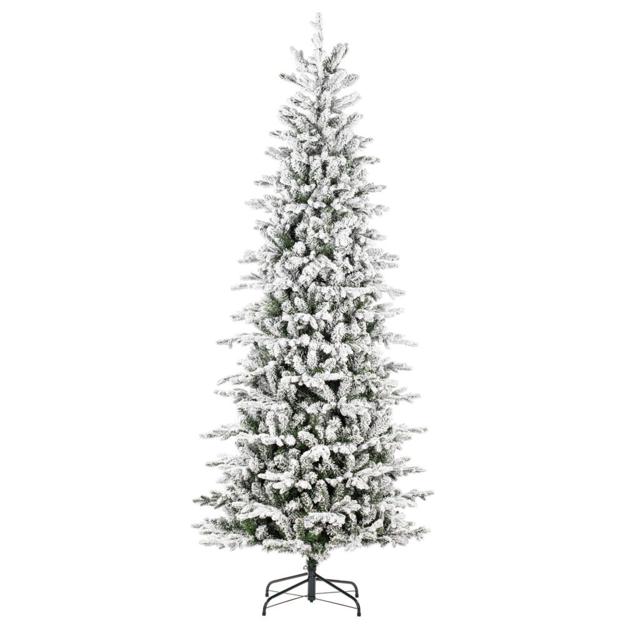 Vickerman 7.5' x 39” Frosted Wistler Spruce Artificial UnLit Christmas Tree with 2422 PE/PVC Tips