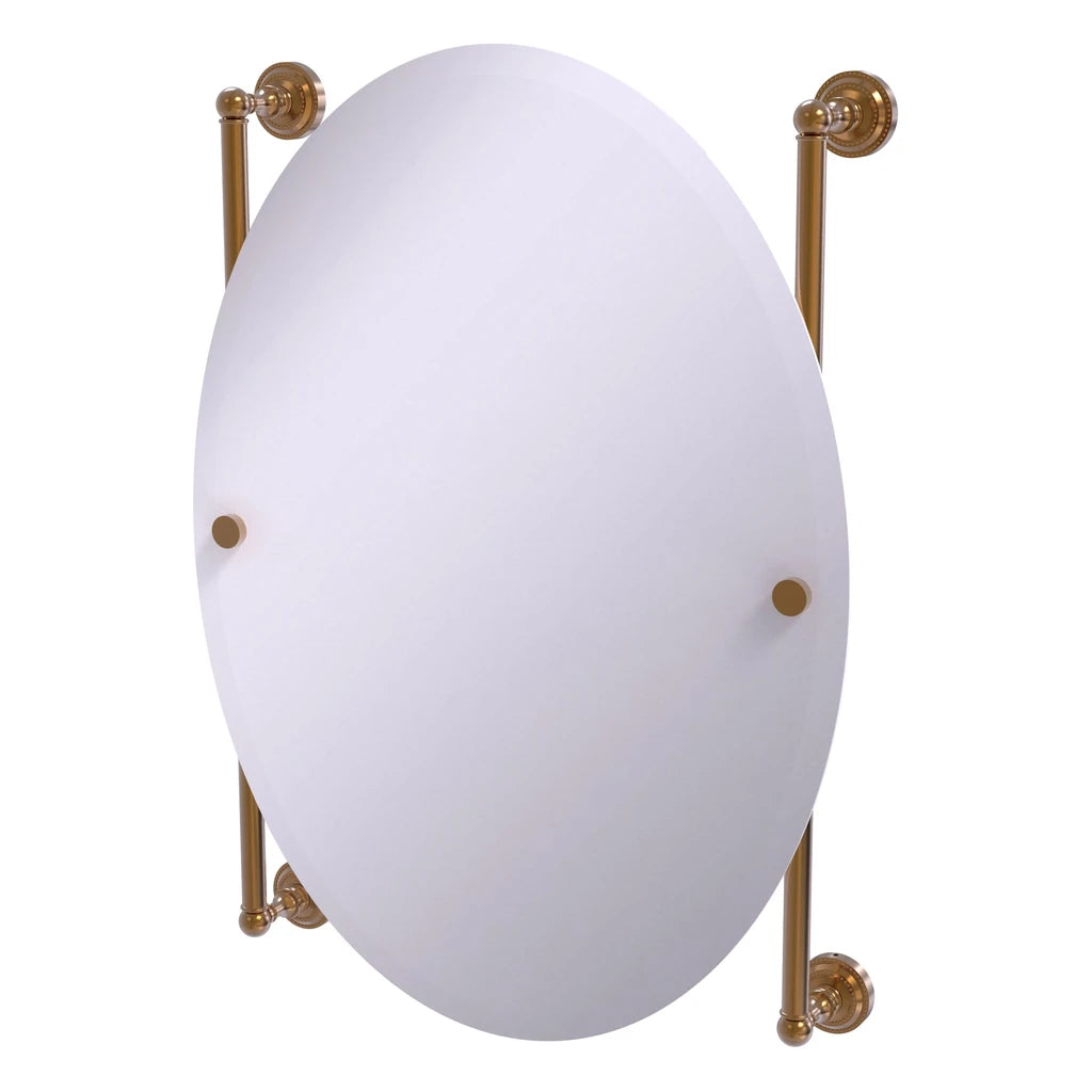 Dottingham Collection Oval Frameless Rail Mounted Mirror - DT-27-91-BBR