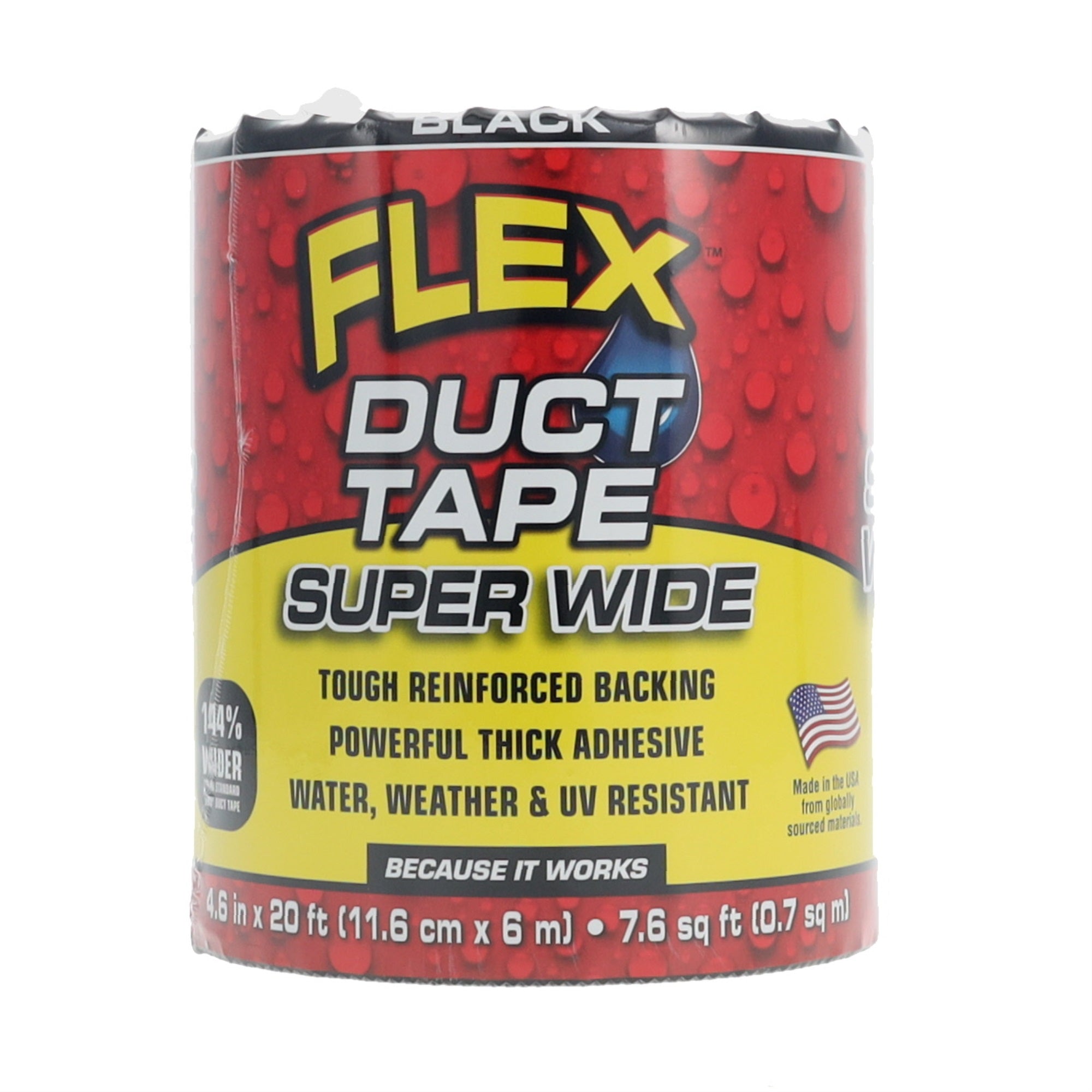 Flex Seal Super Wide Flex Duct Tape Dtblkr4620 4.6 Inch X 20 Feet Removable Repositionable Thick Adhesive Heavy-Duty Tape-Black