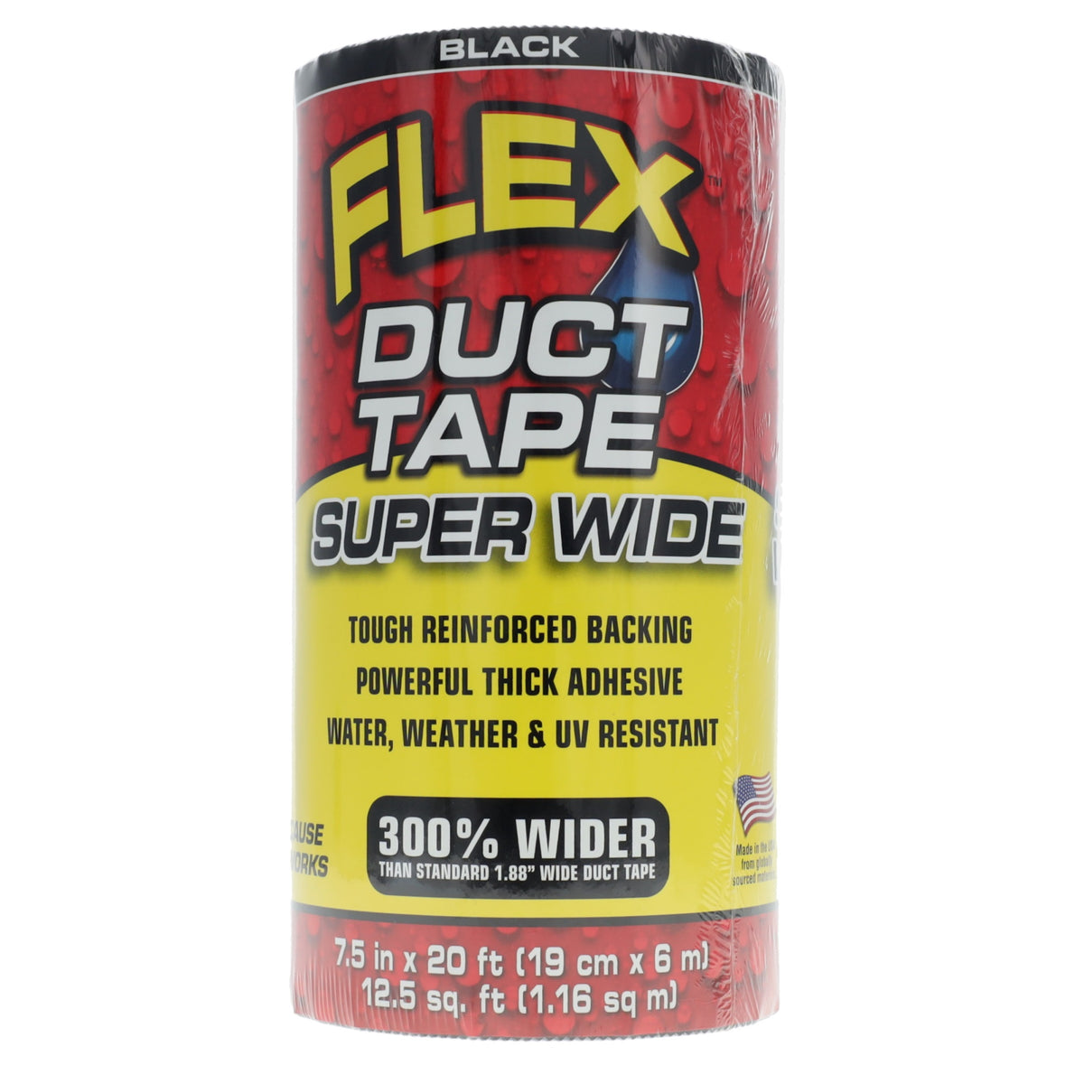 Flex Seal Super Wide Flex Duct Tape Dtblkr7520 7.50 Inches X 20 Feet Removable Repositionable Thick Adhesive Heavy-Duty Tape-Black