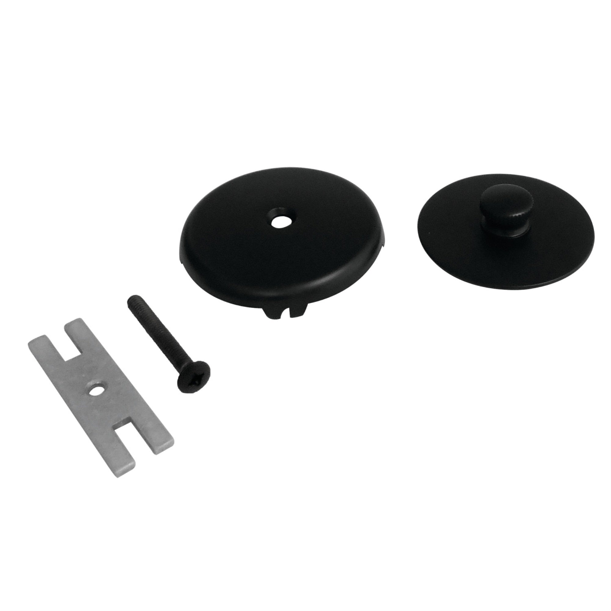 Kingston Brass Dtl5303A0 Tub Drain Stopper With Overflow Plate Replacement Trim Kit, Matte Black