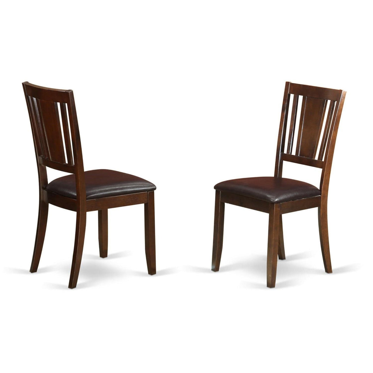 Casafoyer Duc-Mah-Lc Dudley Kitchen Dining Chairs - Faux Leather Upholstered Wood Chairs, Set Of 2, Mahogany