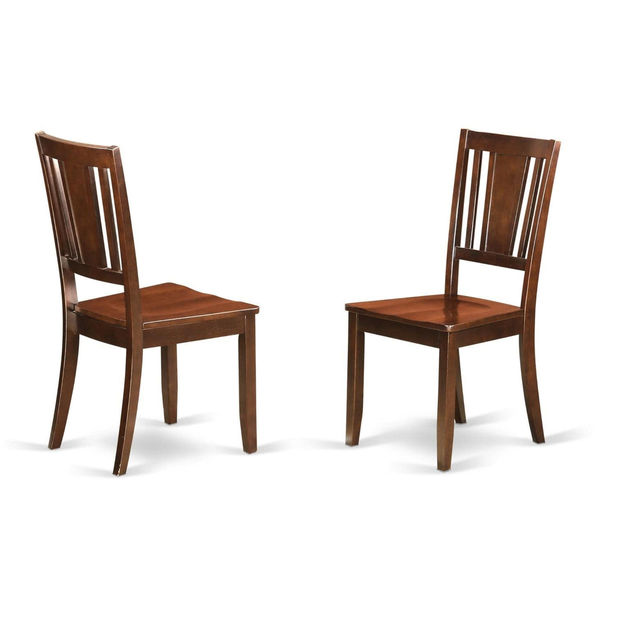 Casafoyer Dudley Dining Room Slat Back Wood Seat Chairs, Set Of 2, Mahogany