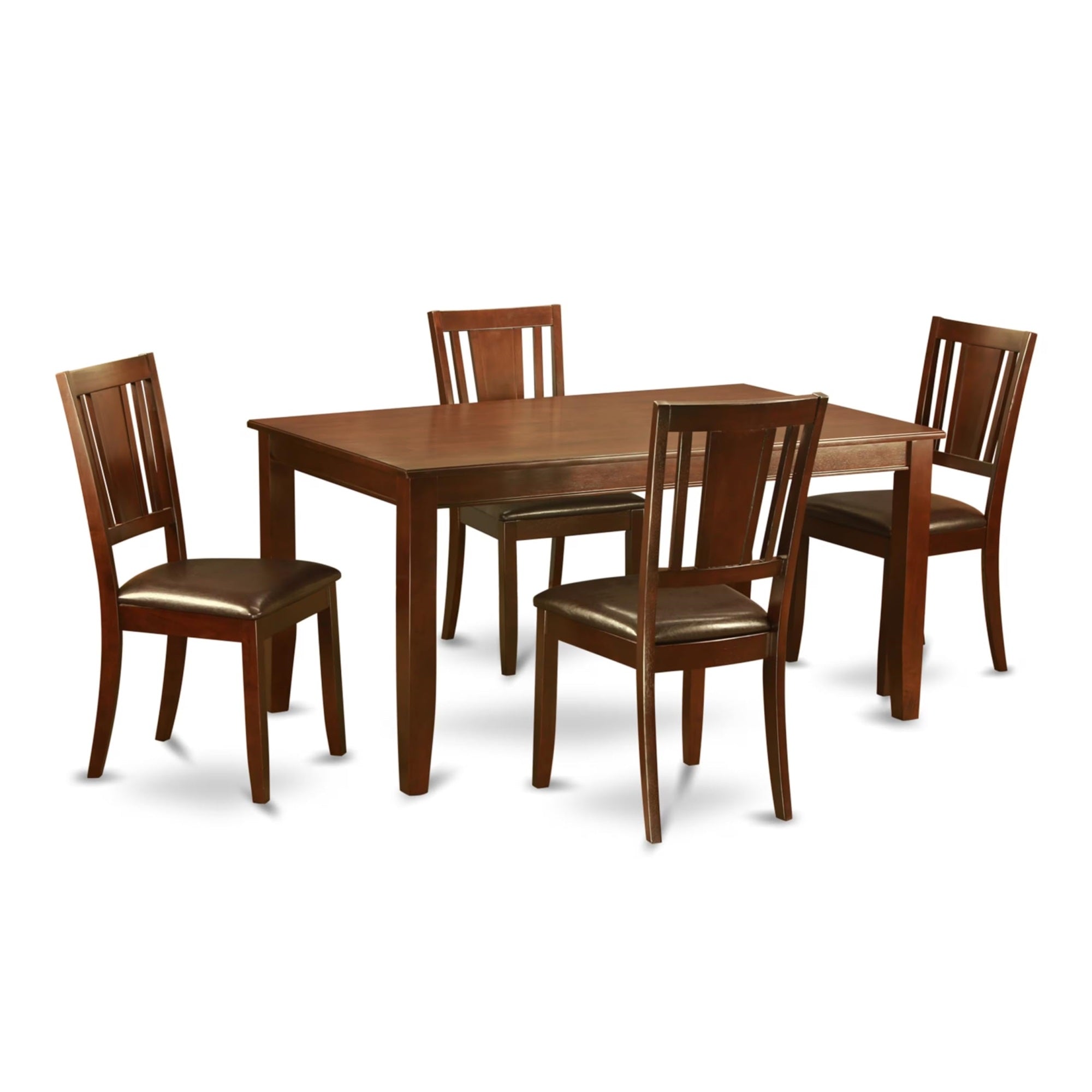 Casafoyer Dudl5-Mah-Lc Dudley 5 Piece Room Set Includes A Rectangle Kitchen Table And 4 Faux Leather Upholstered Dining Chairs, 36X60 Inch