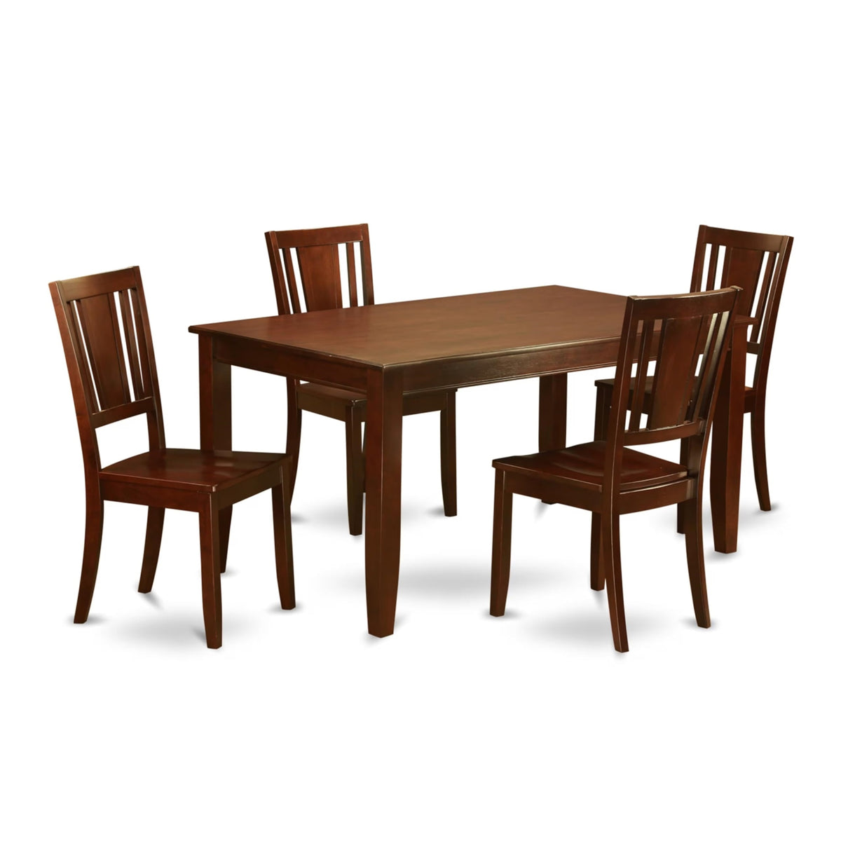 Casafoyer Dudl5-Mah-W Dudley 5 Piece Kitchen Set Includes A Rectangle Dining Room Table And 4 Solid Wood Seat Chairs, 36X60 Inch