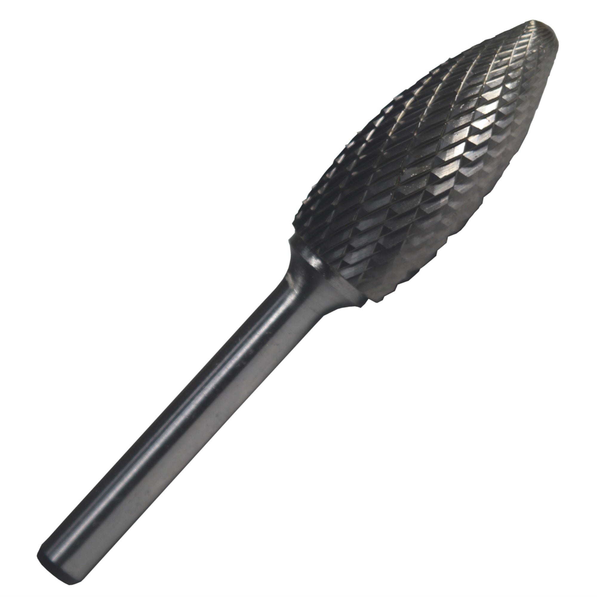 Sh5X6 1/2 X 1-1/4 Flame Carbide Burr 1/4 Shank 6Oal, Dulsh5X6