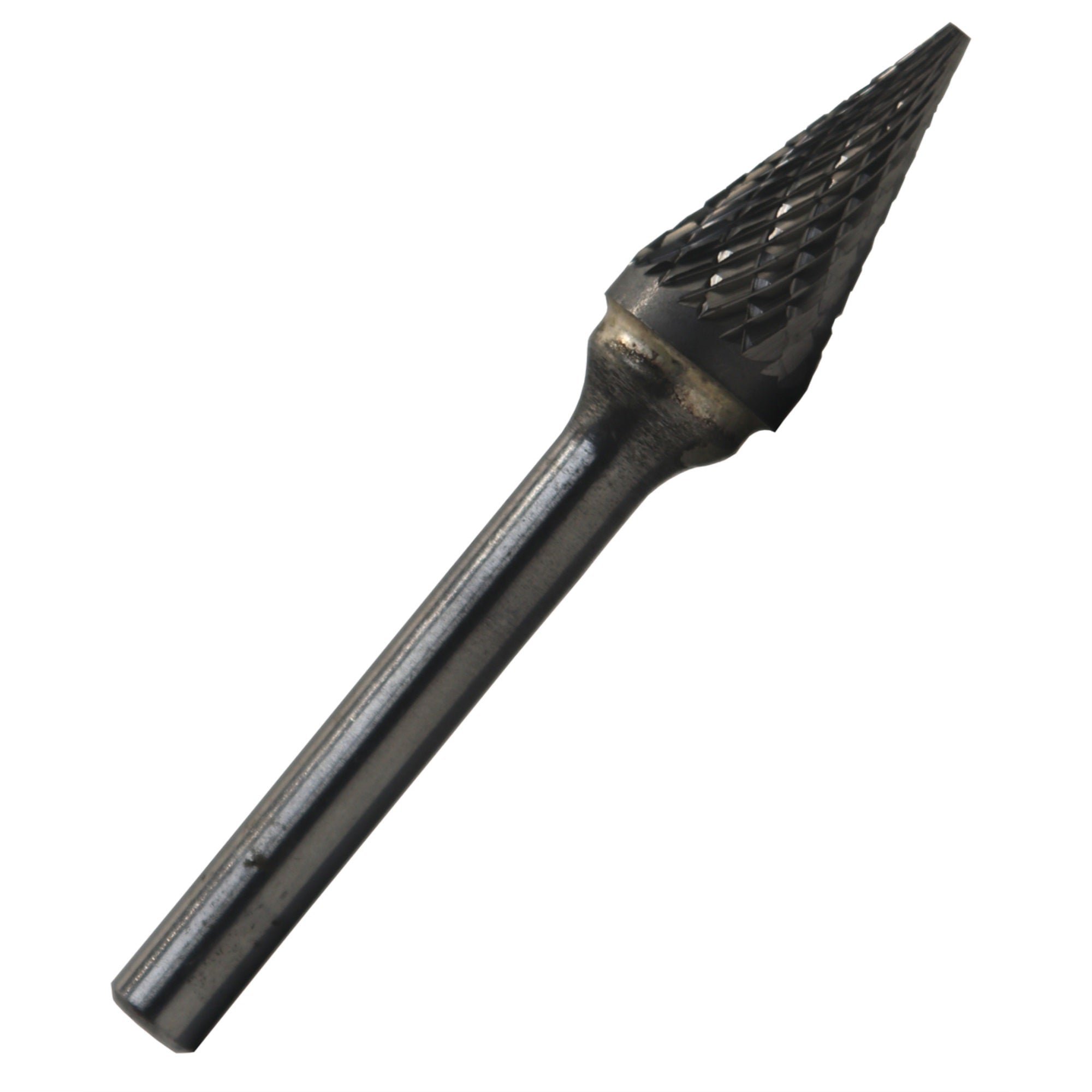 Sm1 1/4 X 1/2 Cone Pointed End Carbide Burr 1/4 Shank, Dulsm1