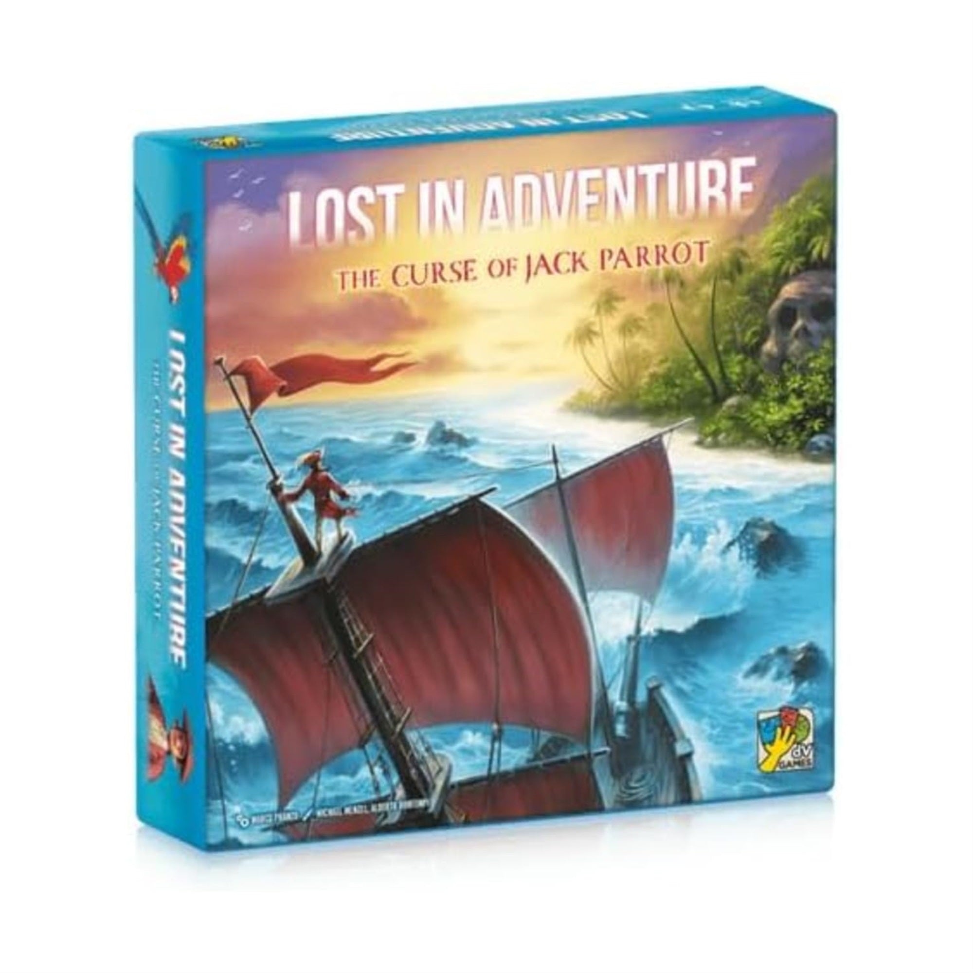 Lost in Adventure: The Curse of Jack Parrot by DV Games | Ages 12+ | 1-6 Players | Cooperative Pirate Storytelling Board Game | Branching Narrative, Modular Map, Puzzles & Multiple Endings