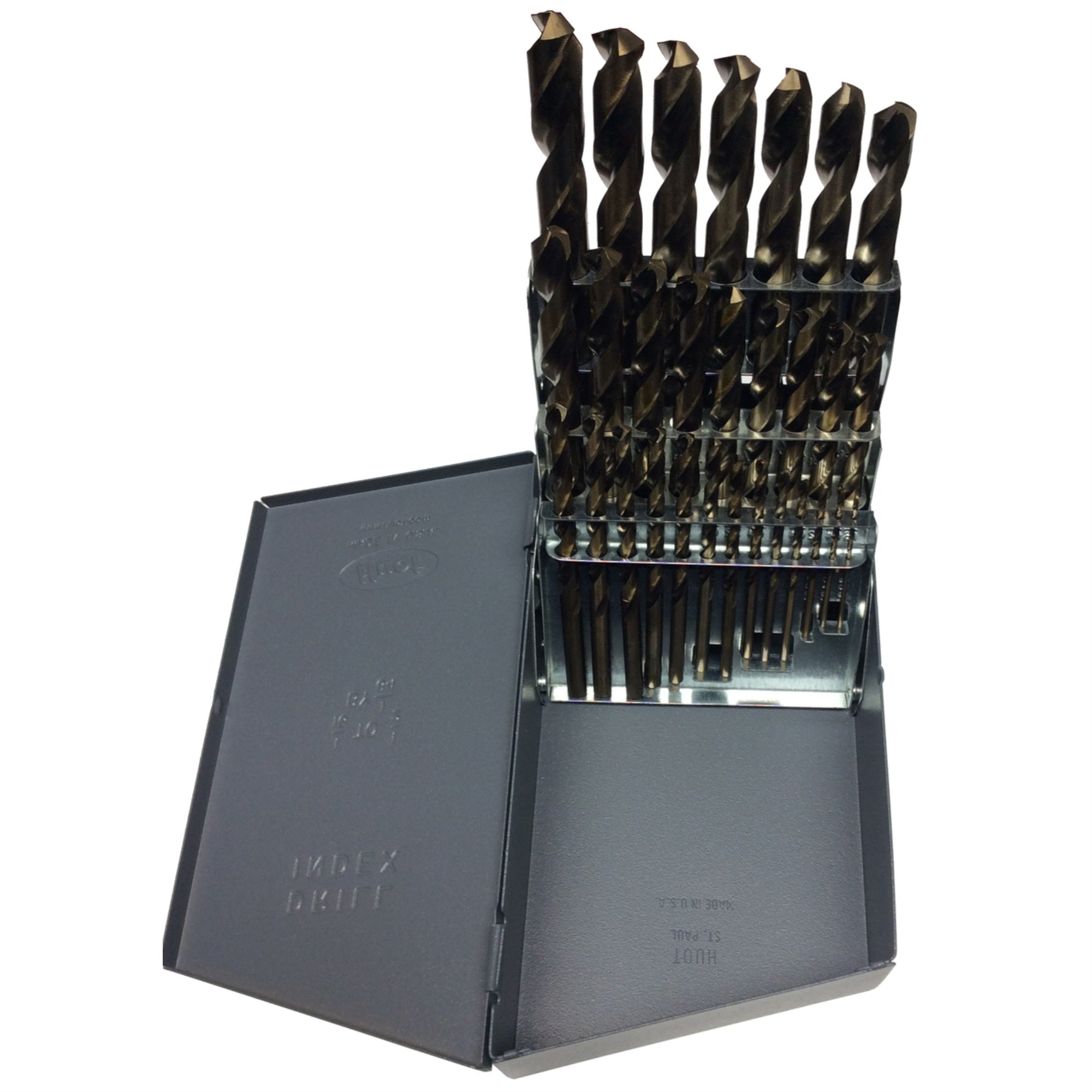 1/16-1/2X64Ths 29 Piece Cobalt Jobber Length Drill Bit Set, Qualtech, Dwd29J-Co-Set