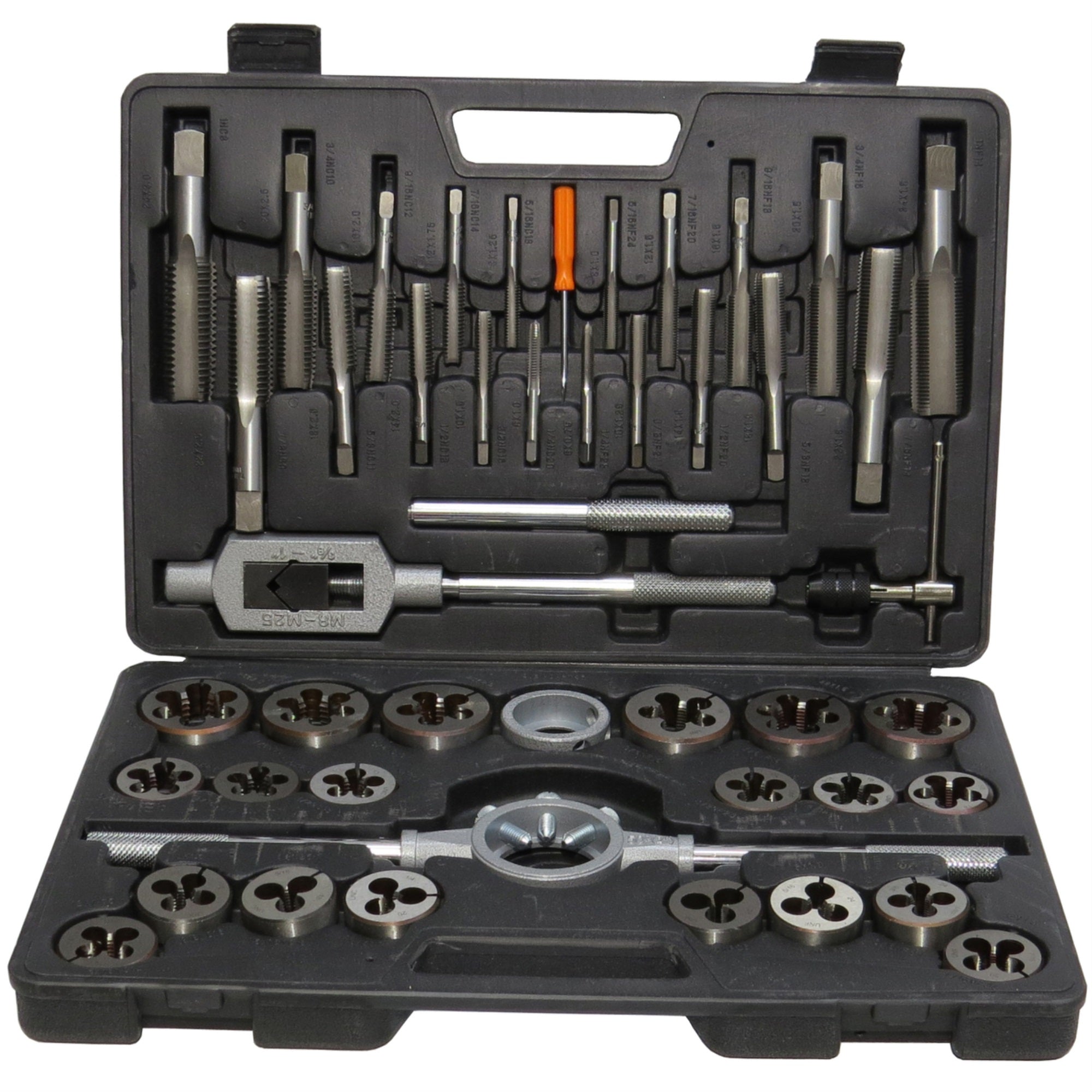 1/4-1 Carbon Steel Nc And Nf Tap And Die Set, Dwt45Pc-Set