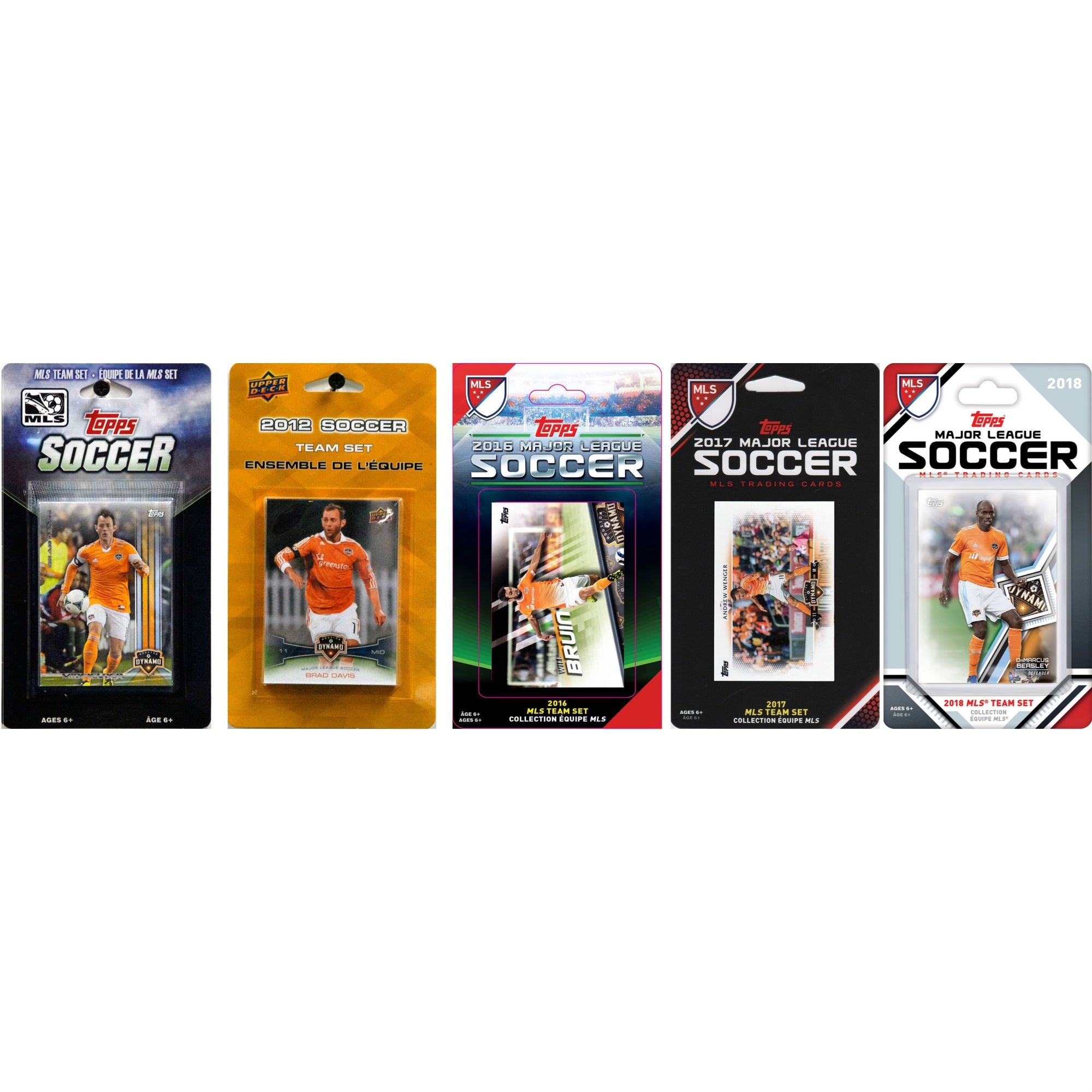 MLS Houston Dynamo 5 Different Licensed Trading Card Team Sets