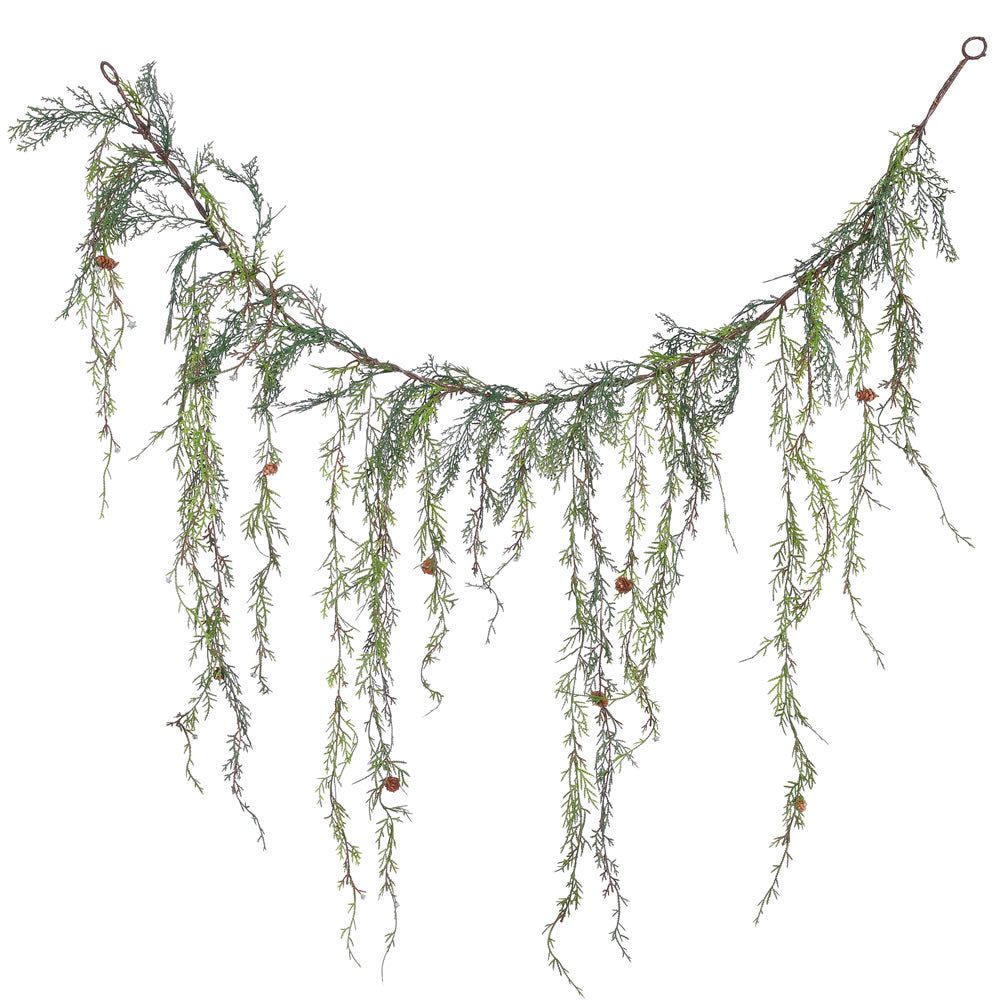 Vickerman 4' Weeping Cedar Garland w/Cones 189Tips - E150112
