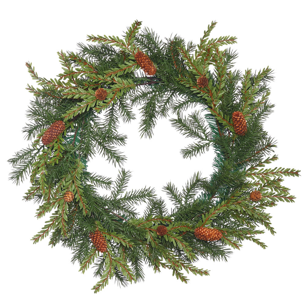 Vickerman 20″ Hemlock-Angel Pine Wreath w/Cone 65T - E151624