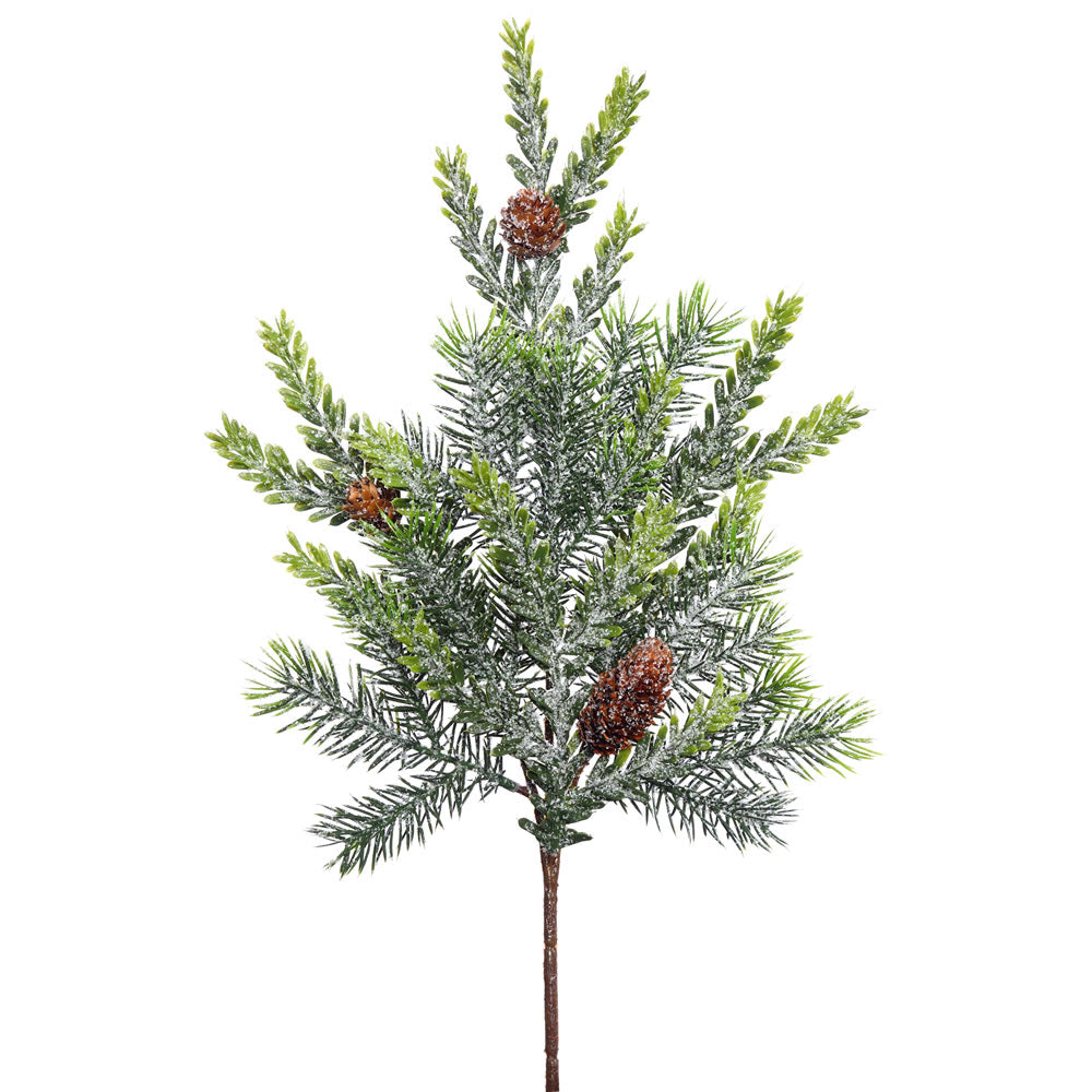 Vickerman 18″ Frosted Hemlock-Angel Pine Spray 11T - E151904