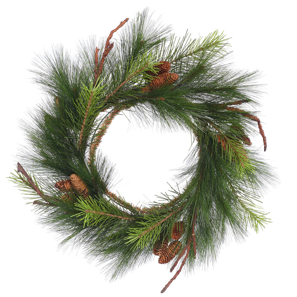 Vickerman 24″ Bavarian Pine Wreath w/Cones 32T - E155624