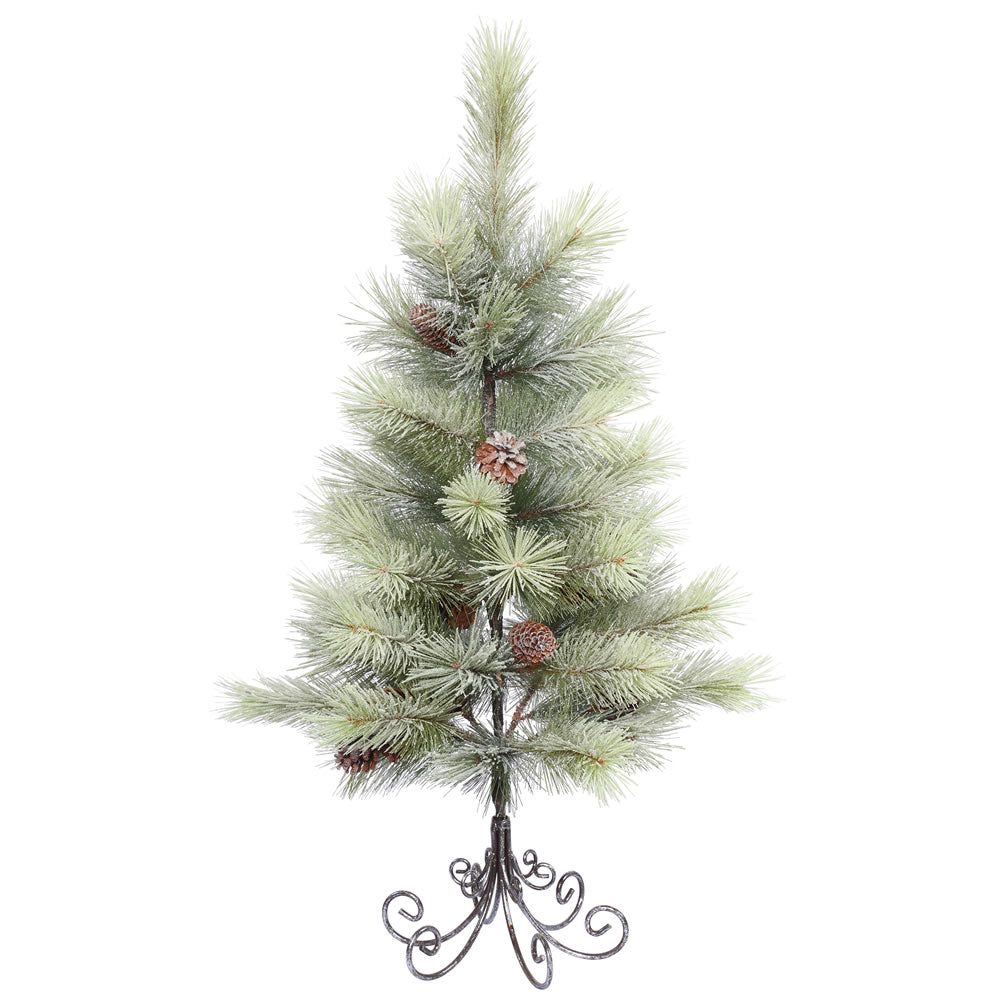 Vickerman 3' x 21″ Frosted Bellevue Pine Tree 50T - E155835