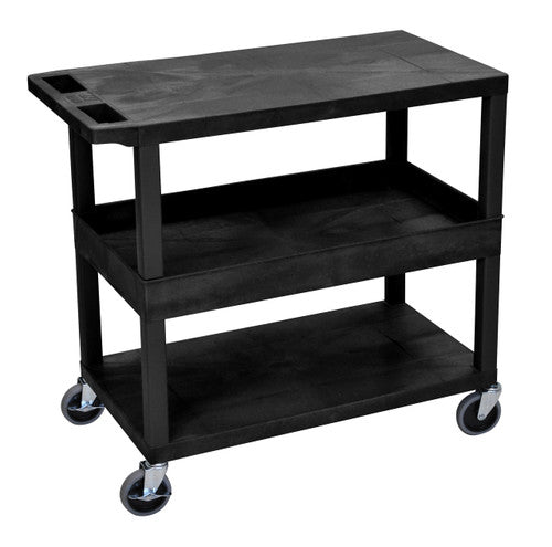 Luxor Black Ec212Hd 18X32 Cart With 2 Flat/1Tub Shelves
