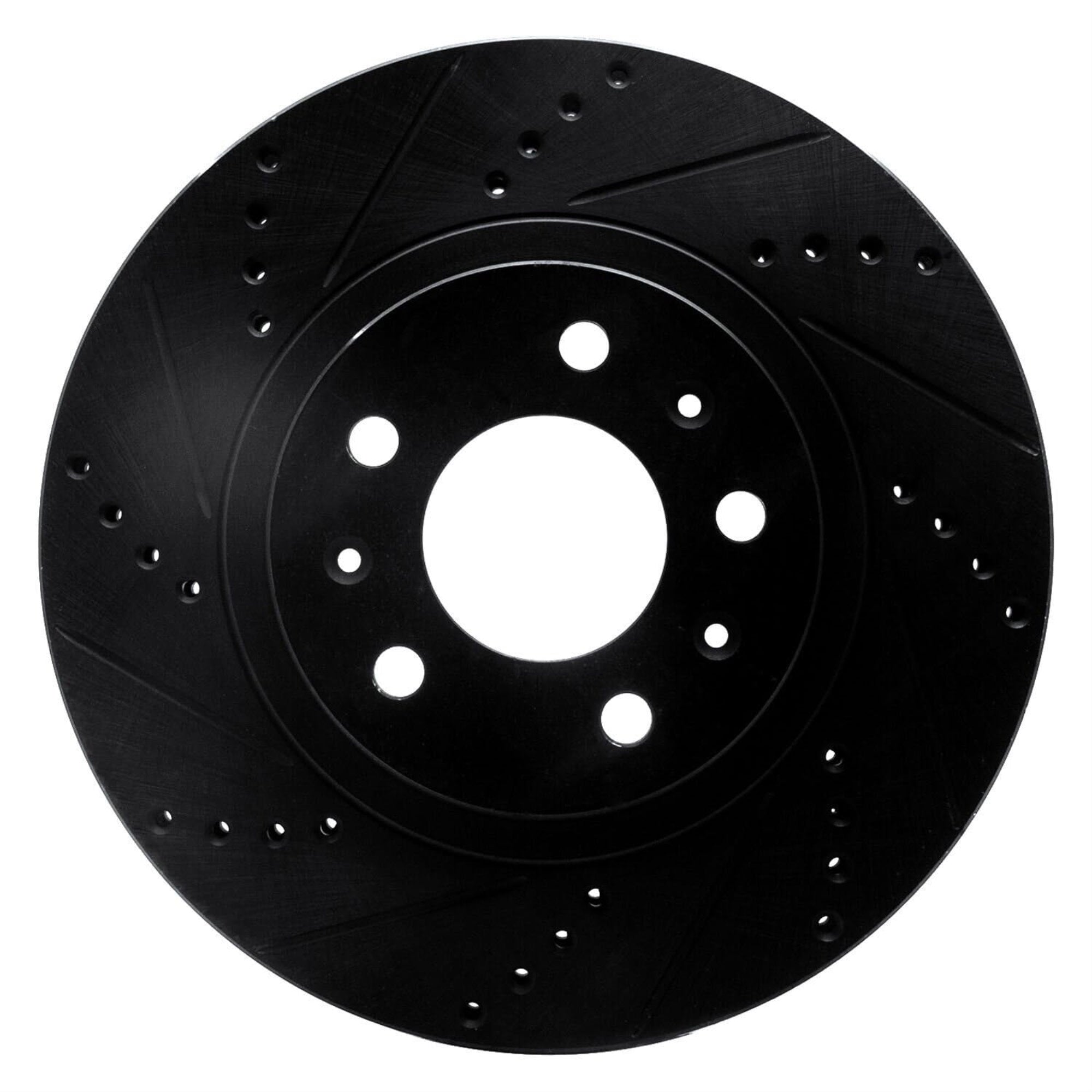 R1 Concepts Brake Rotor Drilled And Slotted Black Ecb-46012L