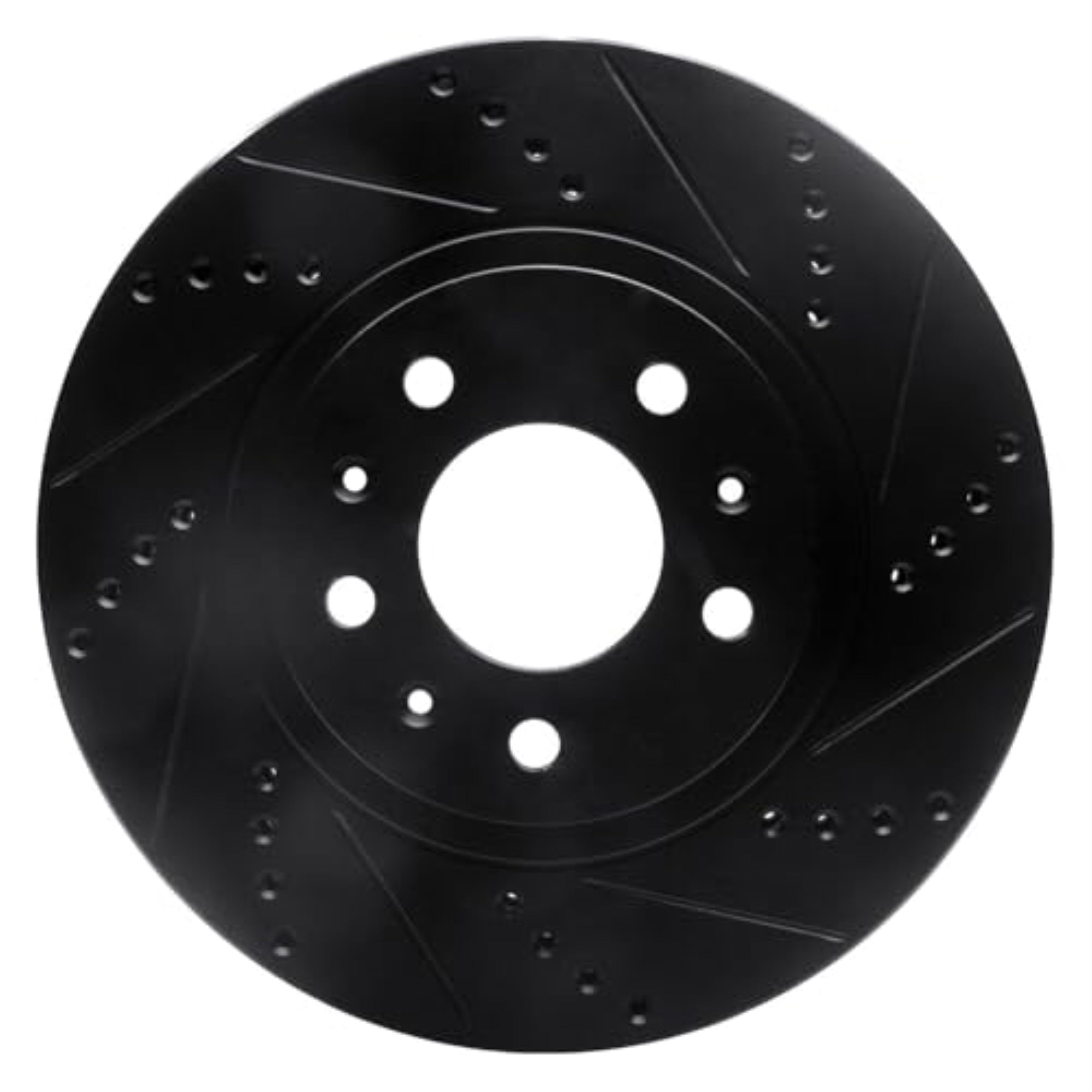 R1 Concepts Brake Rotor Drilled And Slotted Black Ecb-46012R