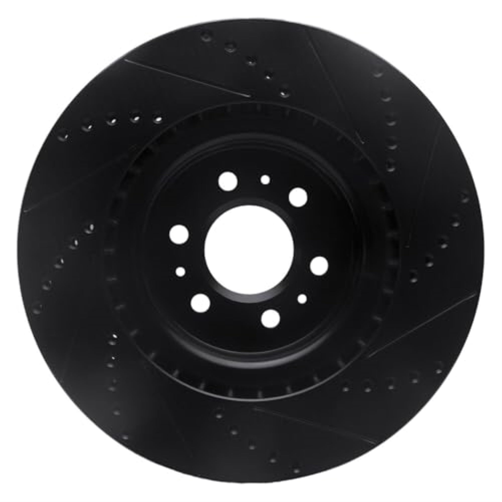 R1 Concepts Brake Rotor Drilled And Slotted Black Ecb-46015L