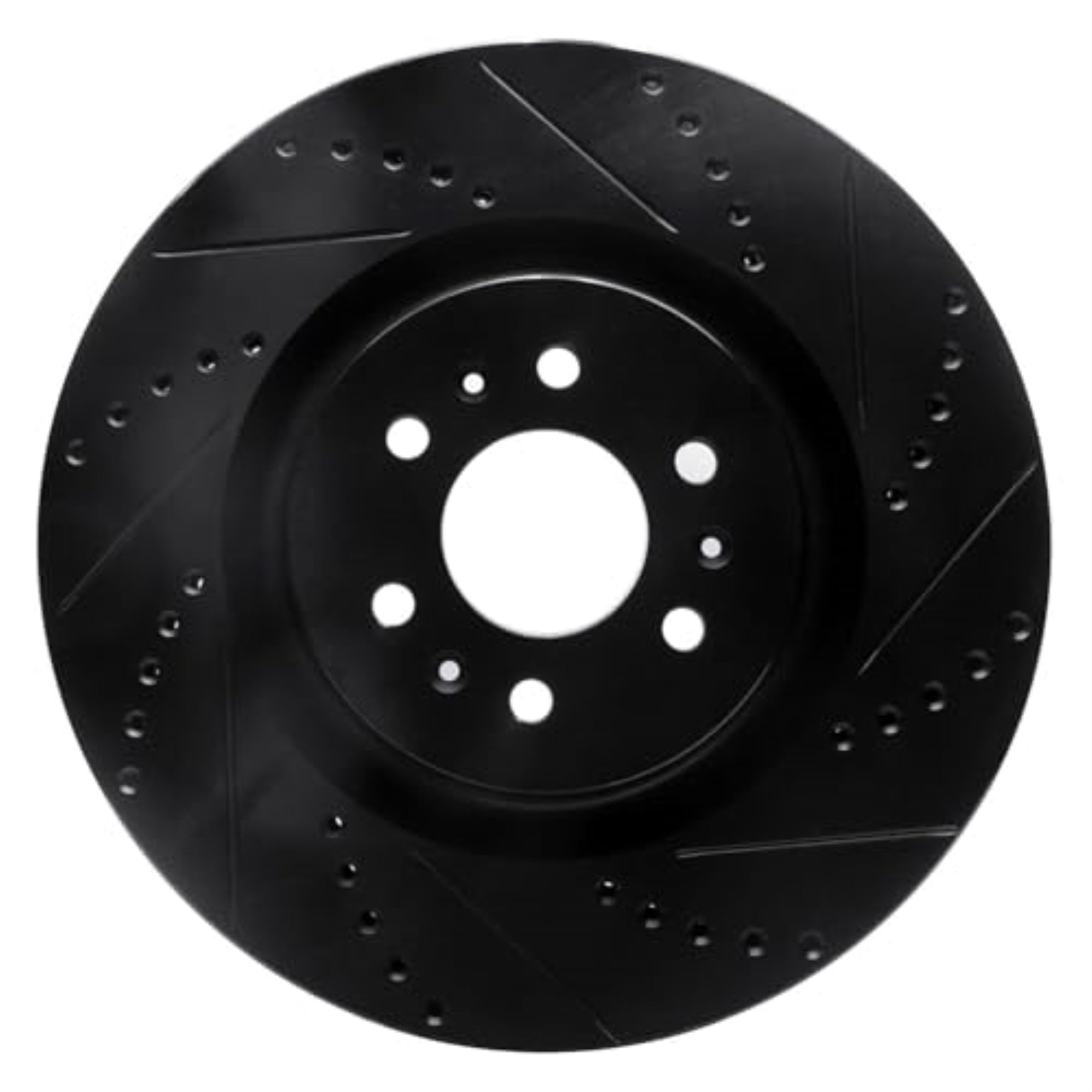 R1 Concepts Brake Rotor Drilled And Slotted Black Ecb-46015R