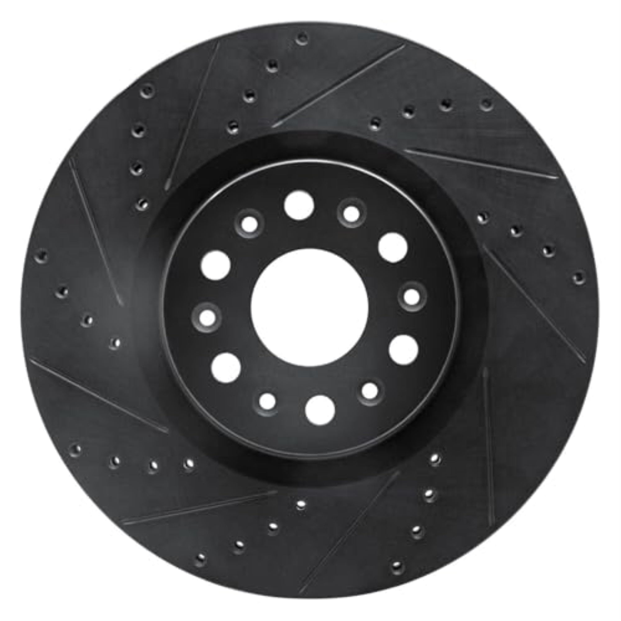 R1 Concepts Brake Rotor Drilled And Slotted Black Ecb-46047L
