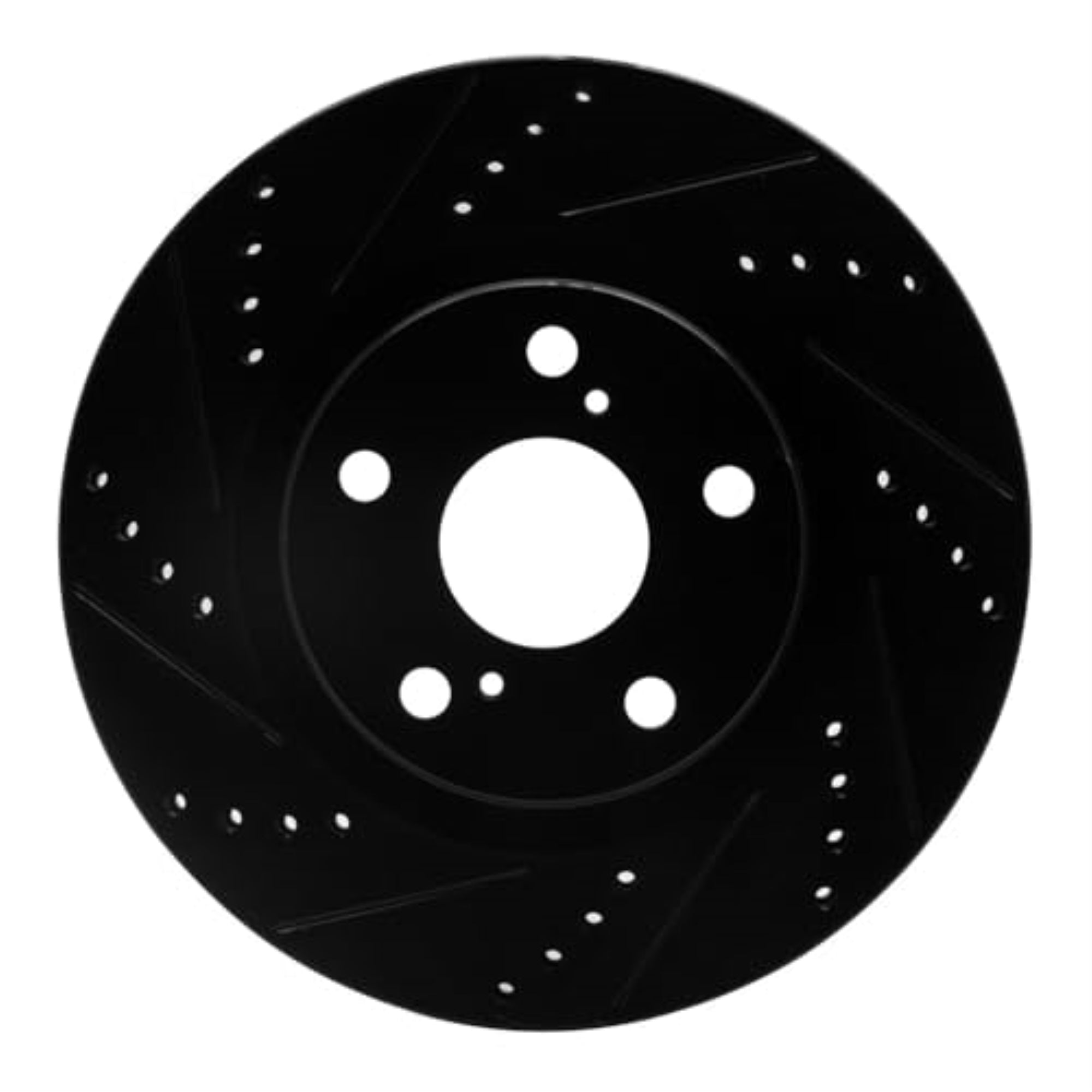 R1 Concepts Brake Rotor Drilled and Slotted Black ECB-46063L
