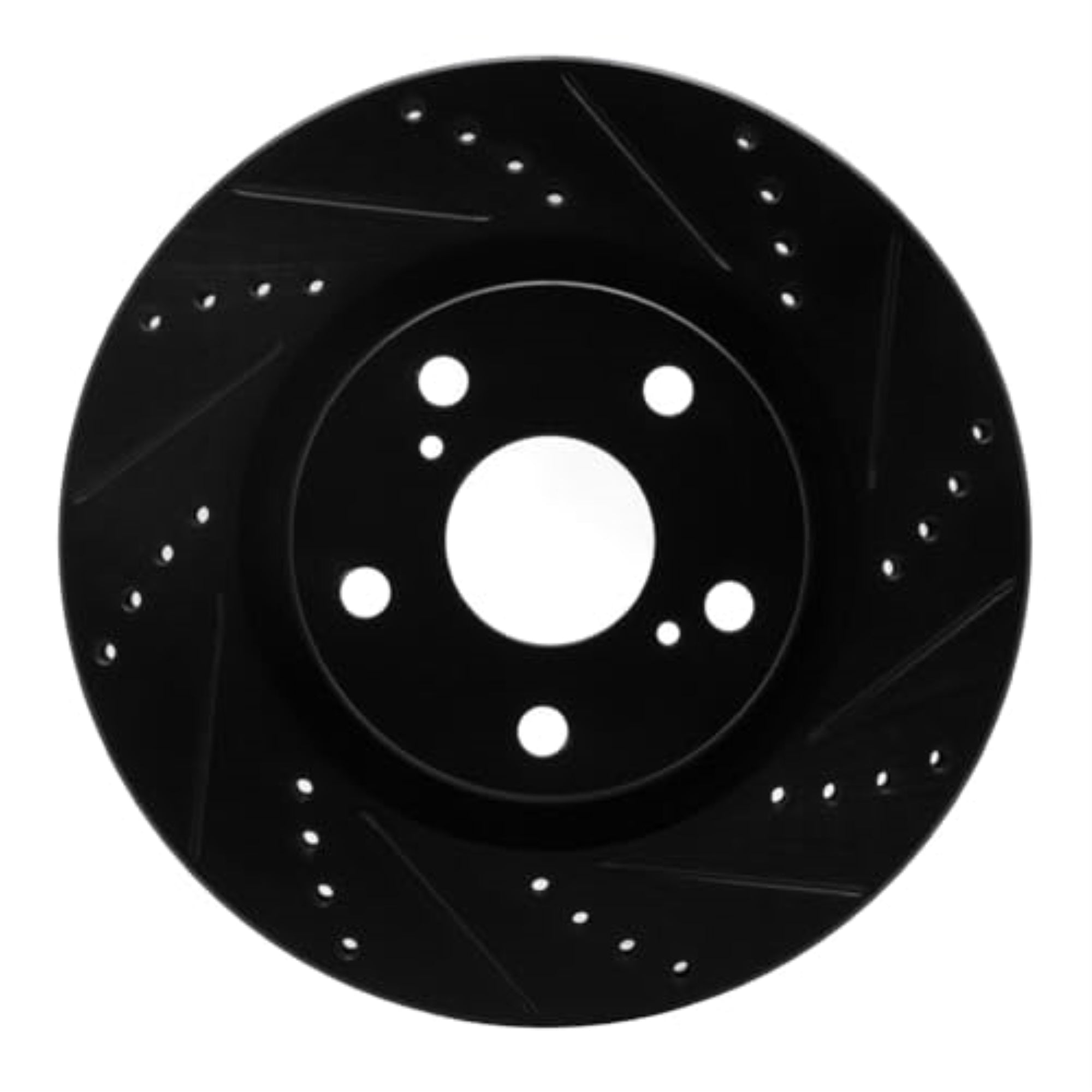 R1 Concepts Brake Rotor Drilled and Slotted Black ECB-46063R