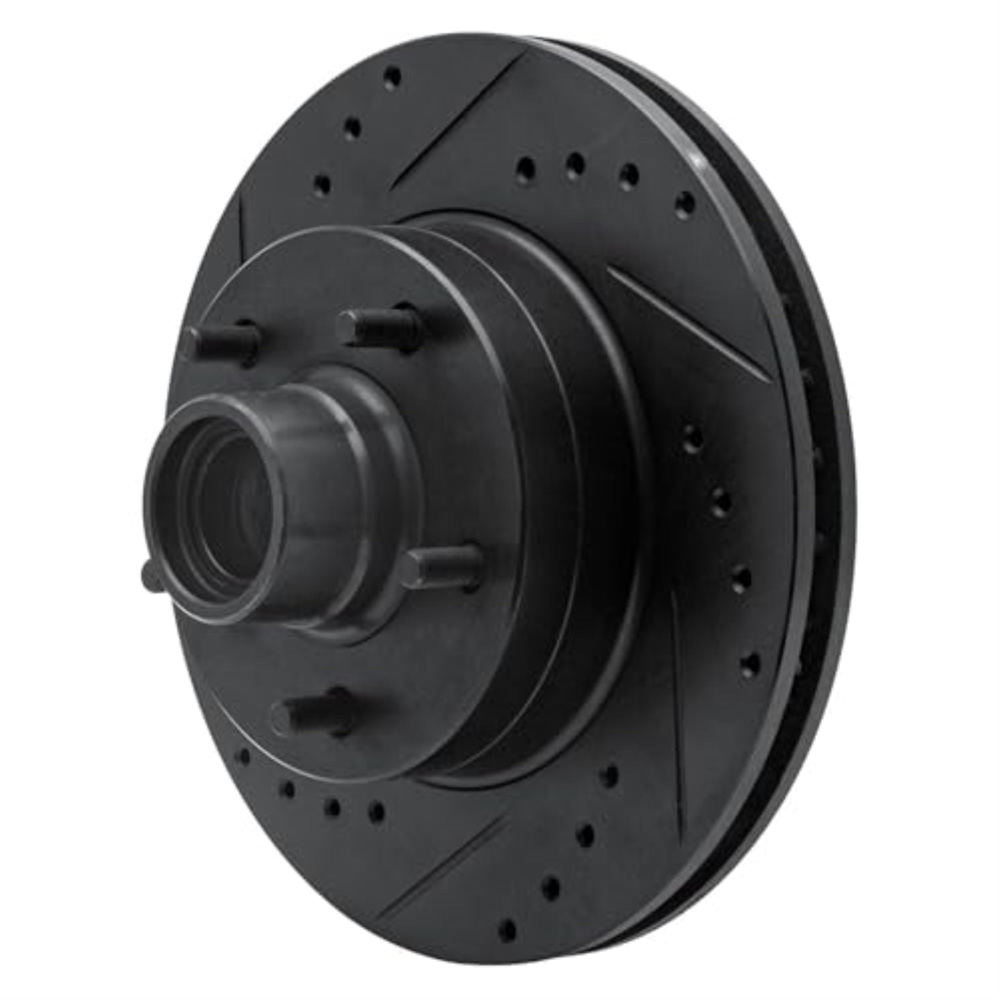 R1 Concepts Brake Rotor Drilled And Slotted Black Ecb-47005L