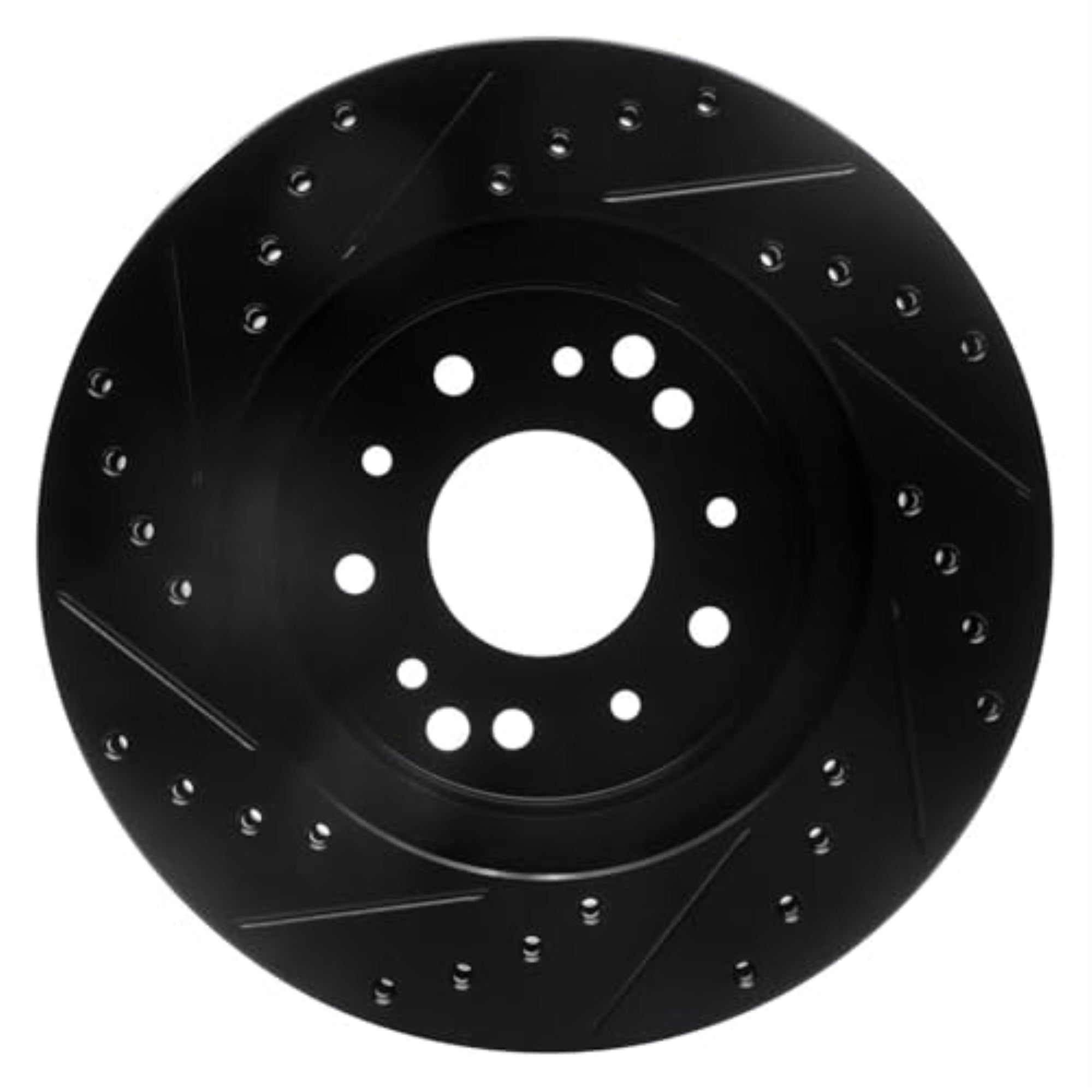R1 Concepts Brake Rotor Drilled And Slotted Black Ecb-47008R
