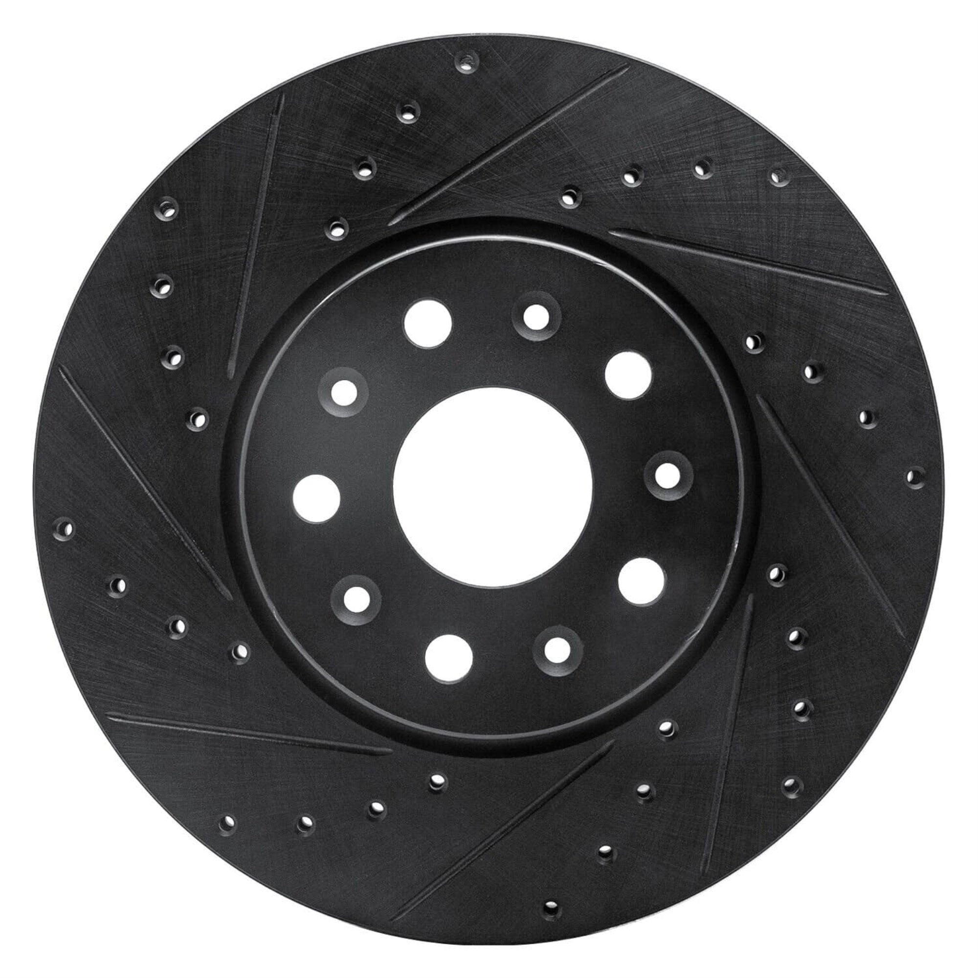 R1 Concepts Brake Rotor Drilled And Slotted Black Ecb-47055L