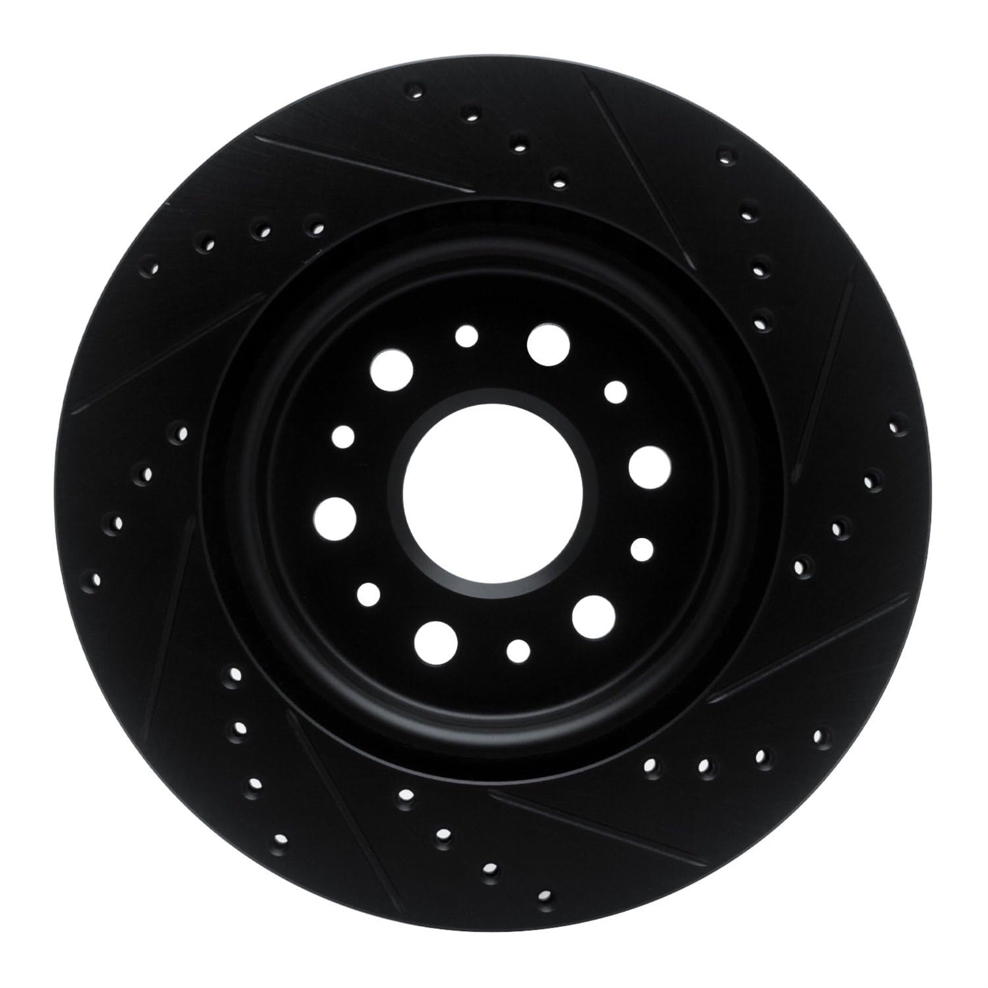 R1 Concepts Brake Rotor Drilled And Slotted Black Ecb-48000L