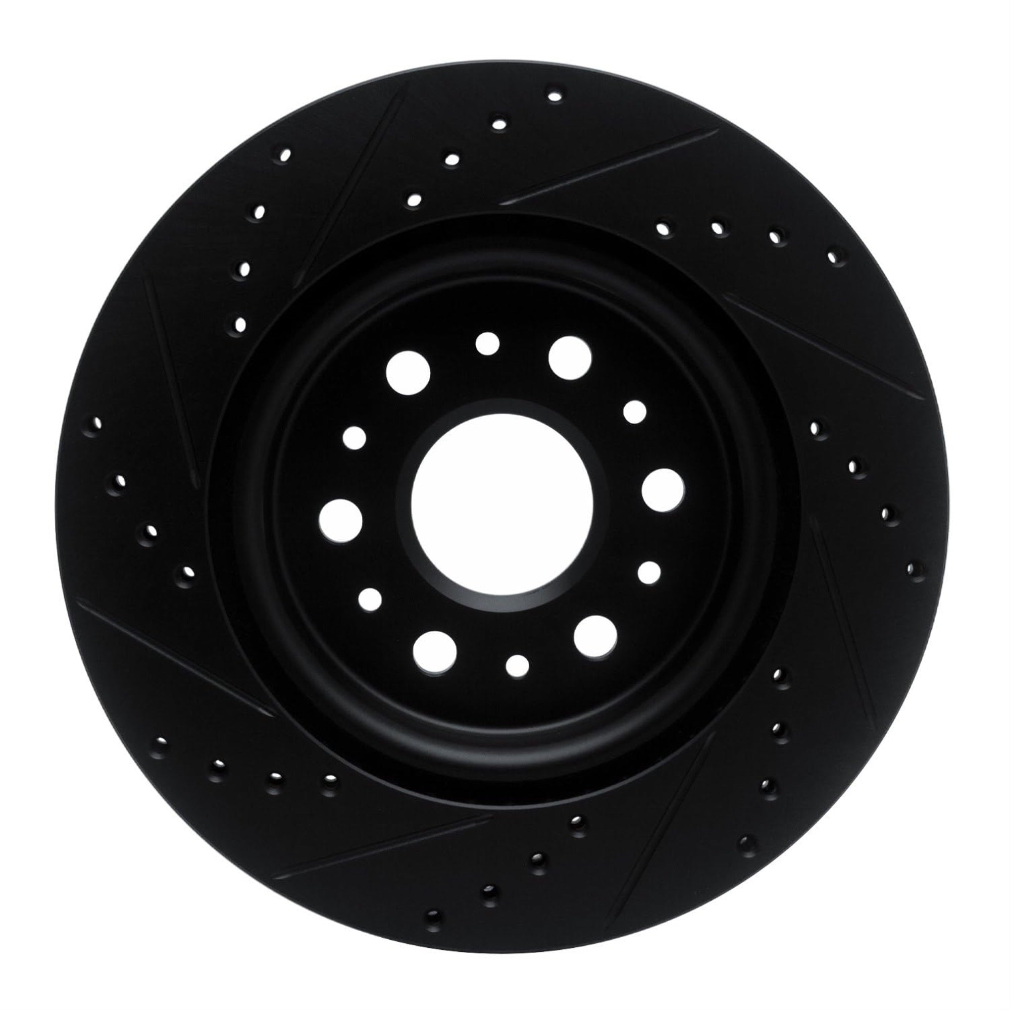 R1 Concepts Brake Rotor Drilled And Slotted Black Ecb-48000R