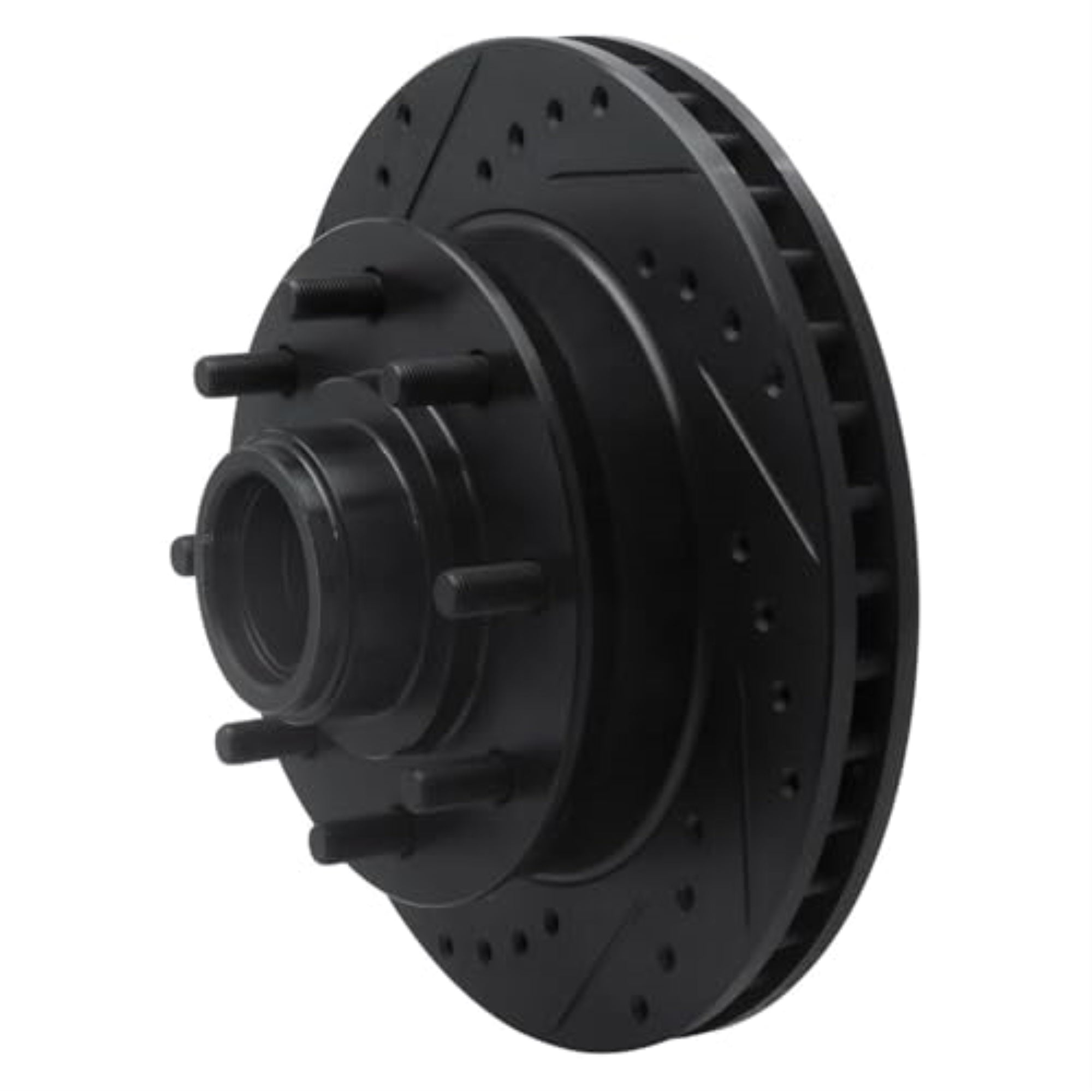 R1 Concepts Brake Rotor Drilled And Slotted Black Ecb-48023L