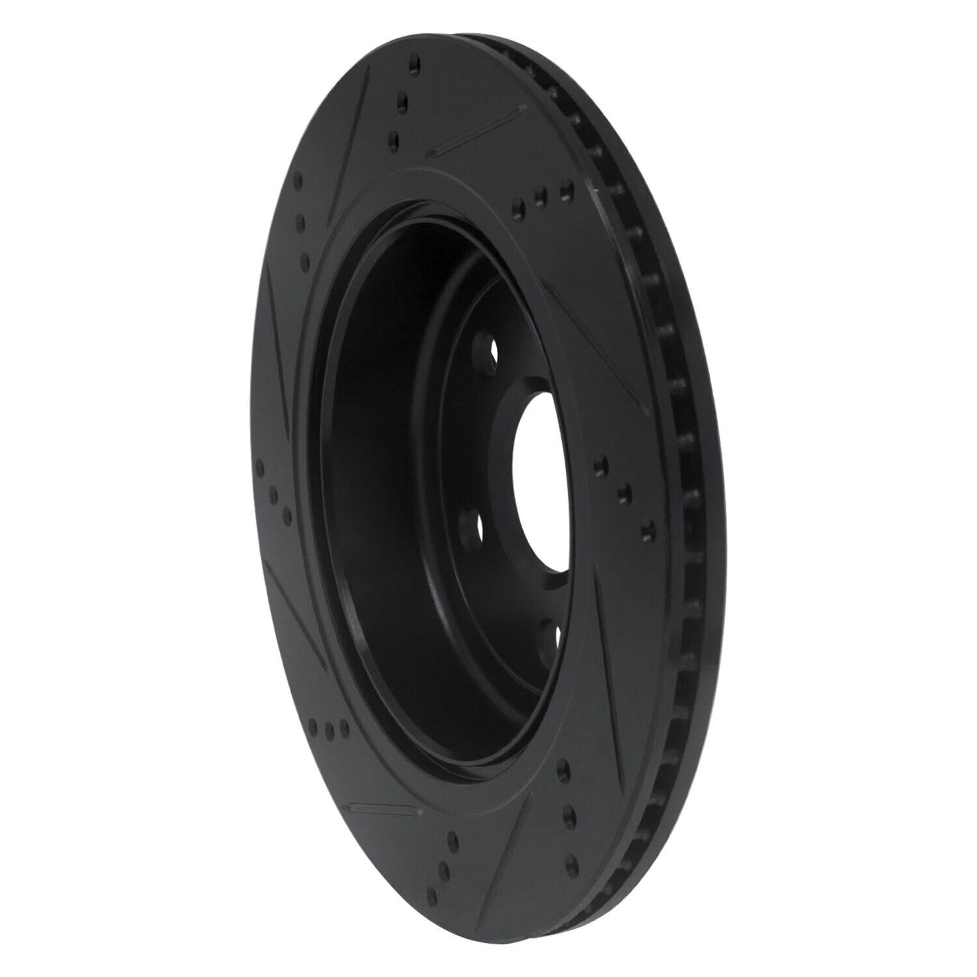 R1 Concepts Brake Rotor Drilled And Slotted Black Ecb-52022R