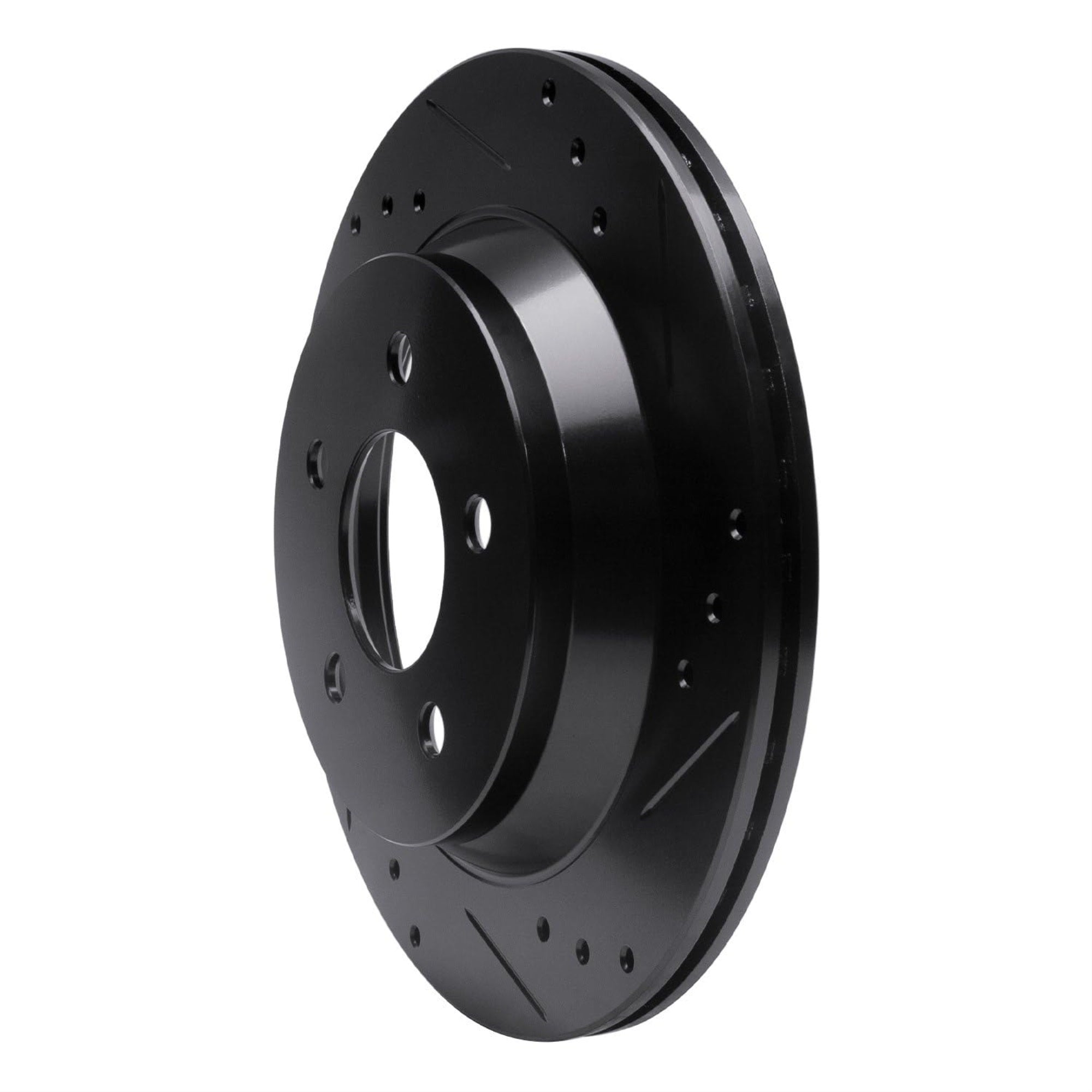 R1 Concepts Brake Rotor Drilled And Slotted Black Ecb-54037R