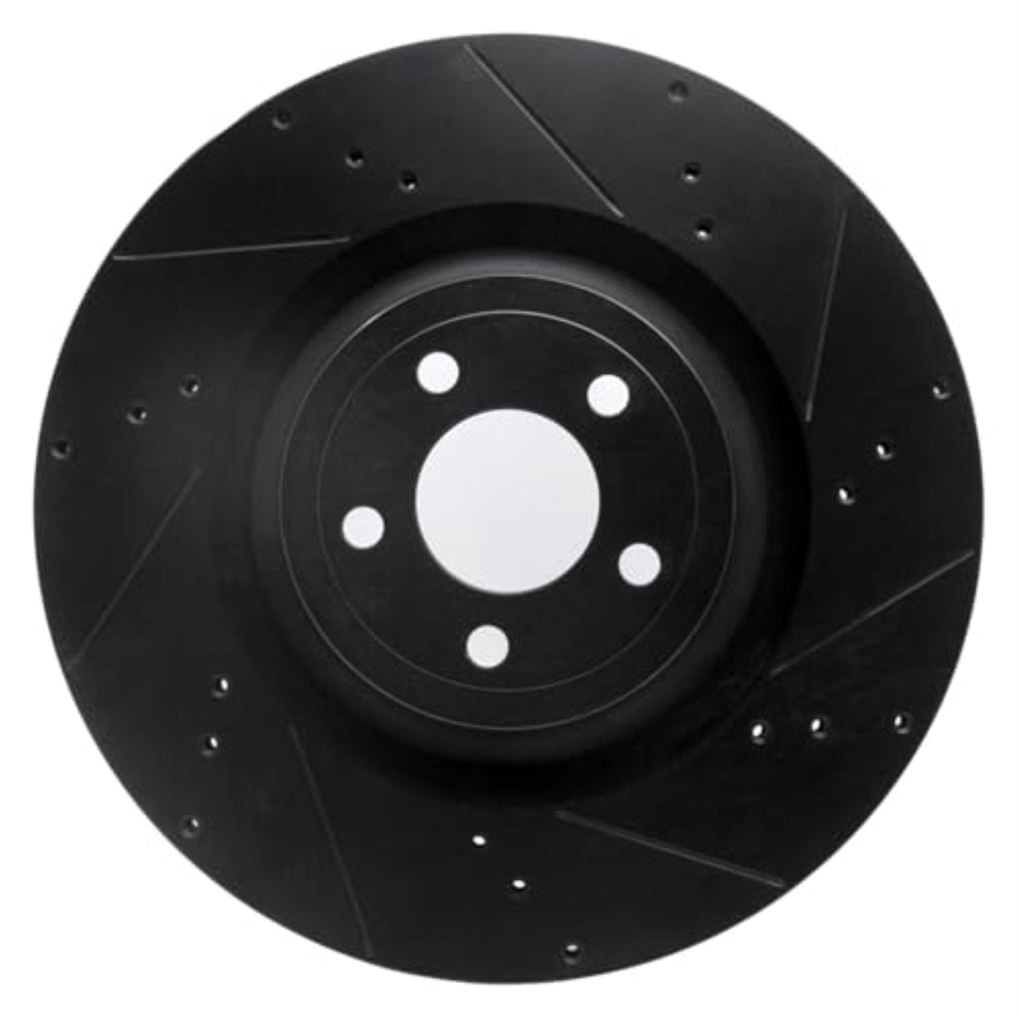 R1 Concepts Brake Rotor Drilled And Slotted Black Ecb-54079R