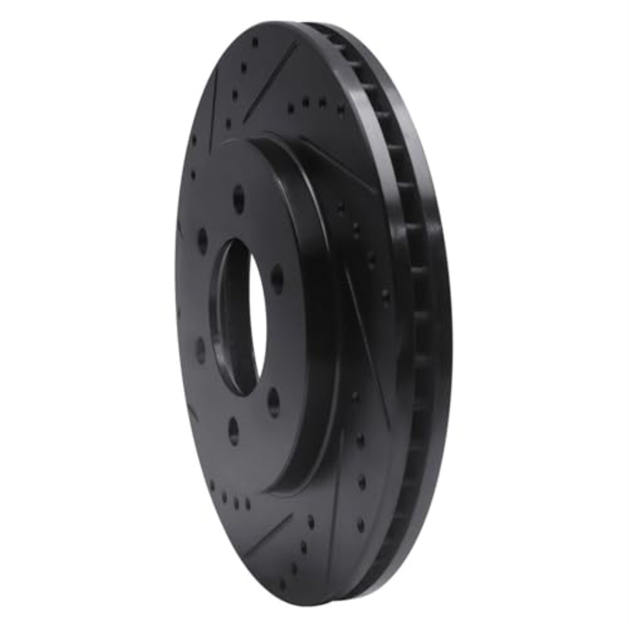 R1 Concepts Brake Rotor Drilled And Slotted Black Ecb-54183L