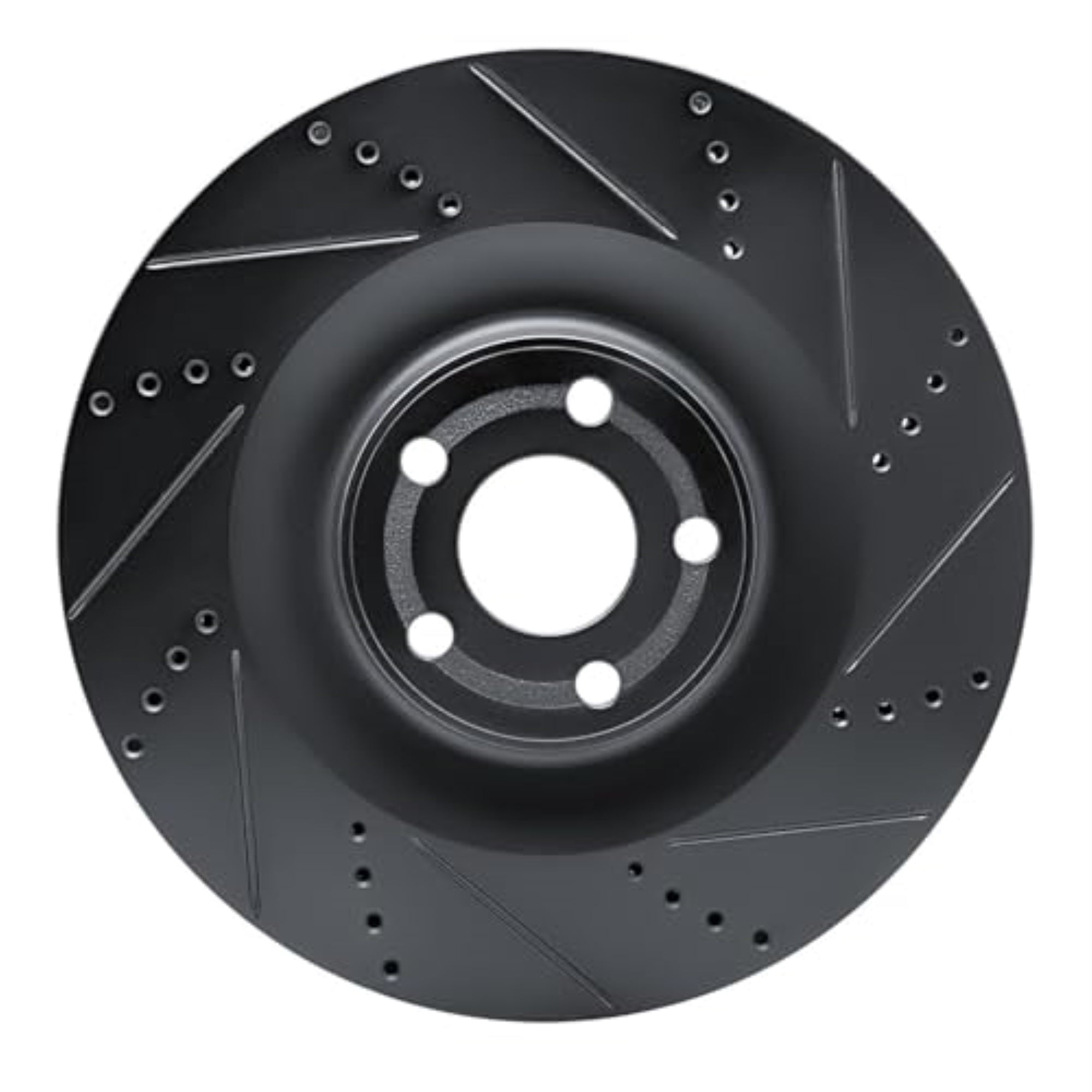 R1 Concepts Brake Rotor Drilled And Slotted Black Ecb-54295R