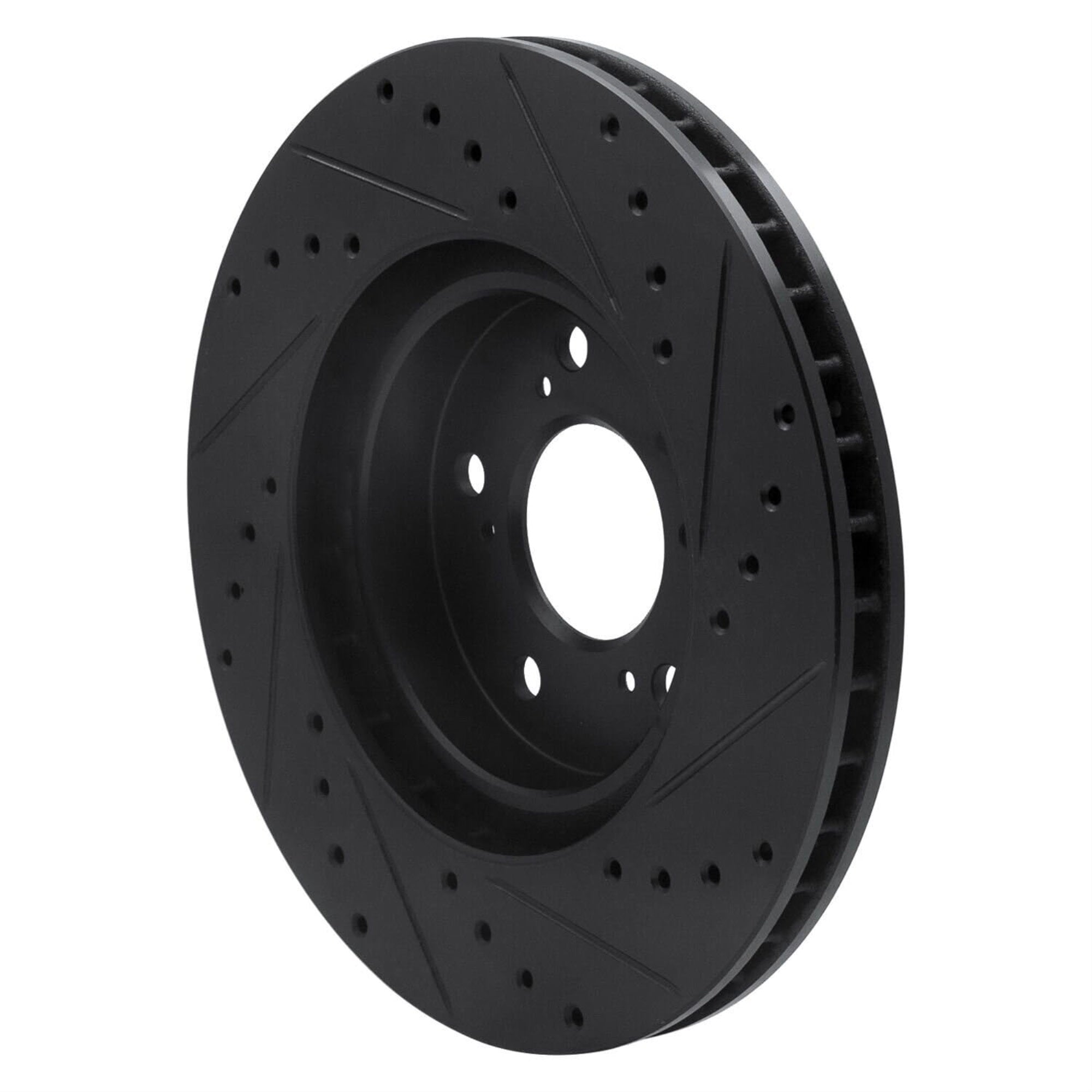 R1 Concepts Brake Rotor Drilled And Slotted Black Ecb-58021L
