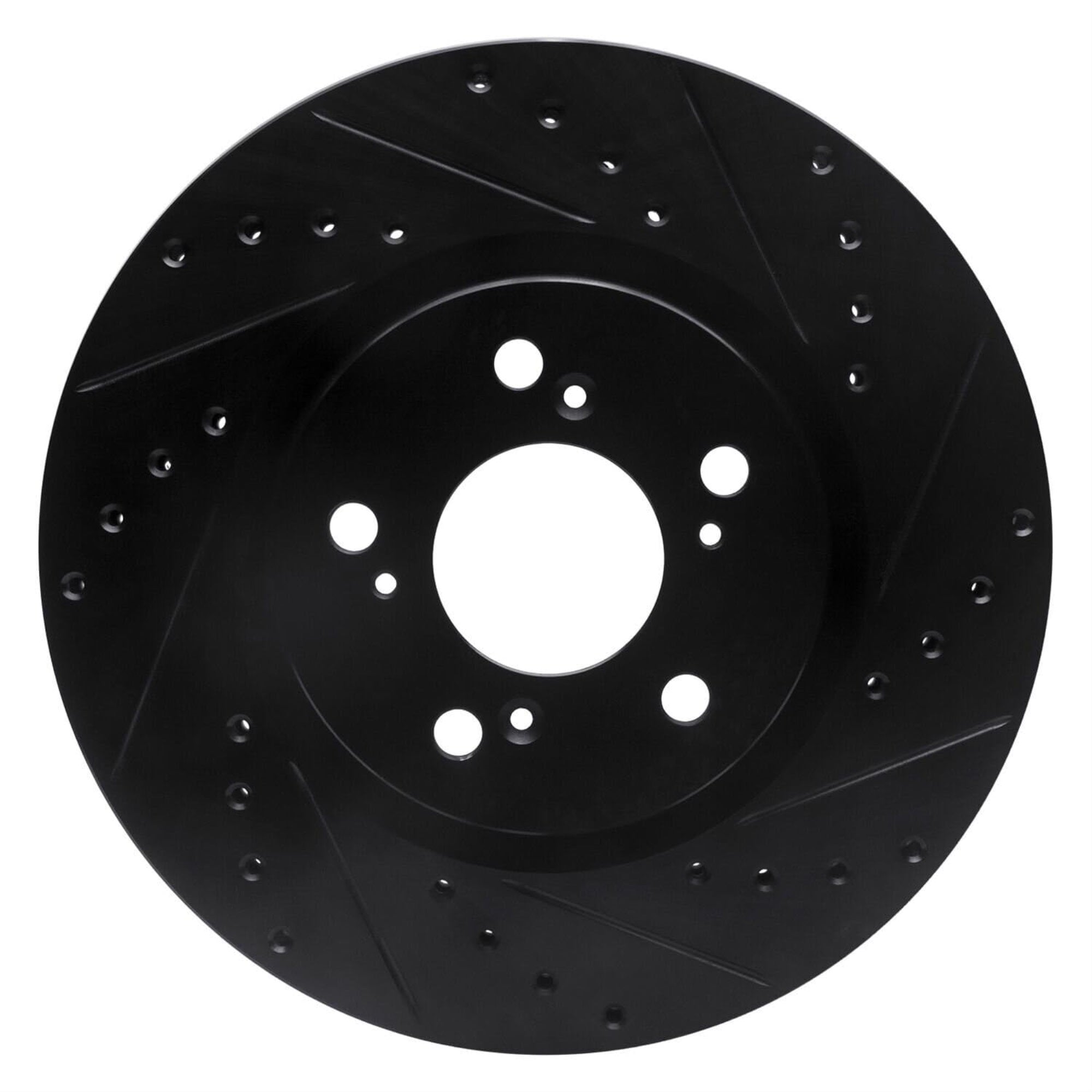 R1 Concepts Brake Rotor Drilled And Slotted Black Ecb-58021R