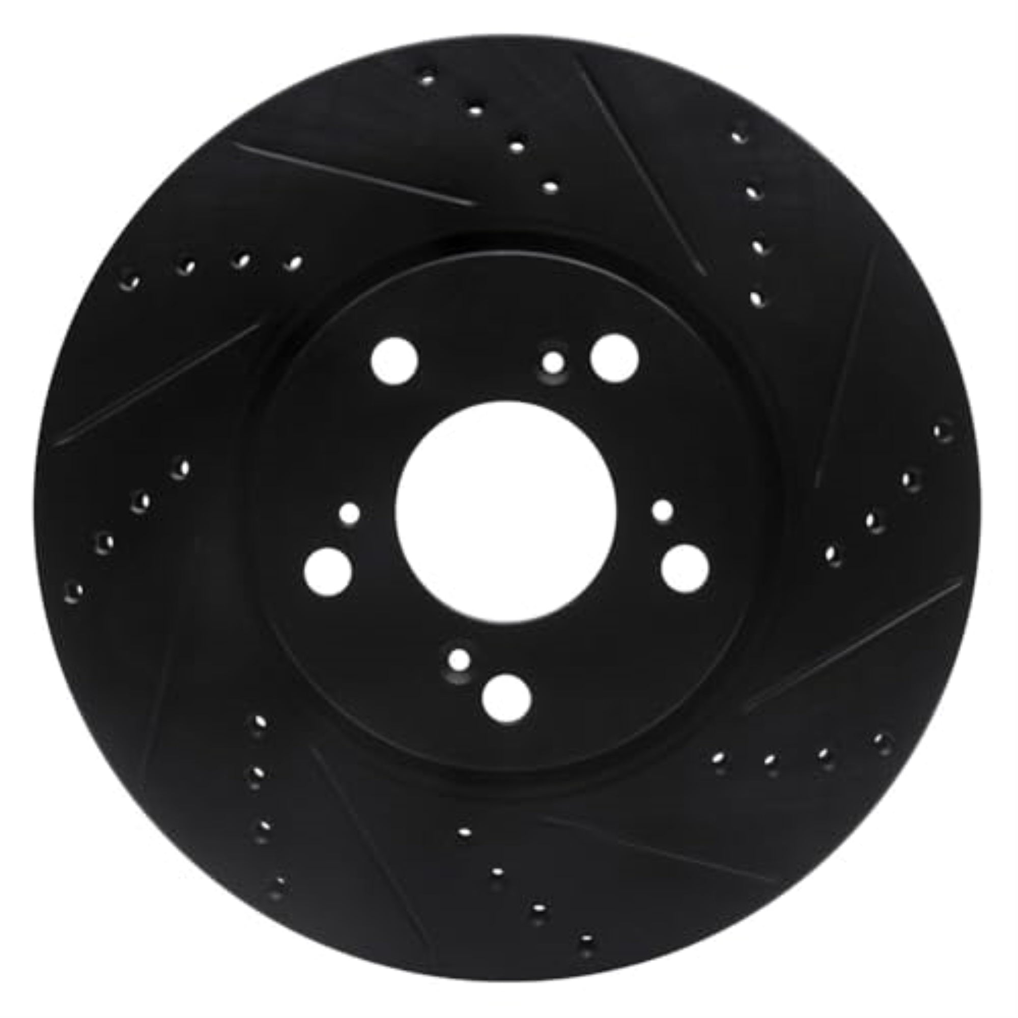 R1 Concepts Brake Rotor Drilled And Slotted Black Ecb-58025R
