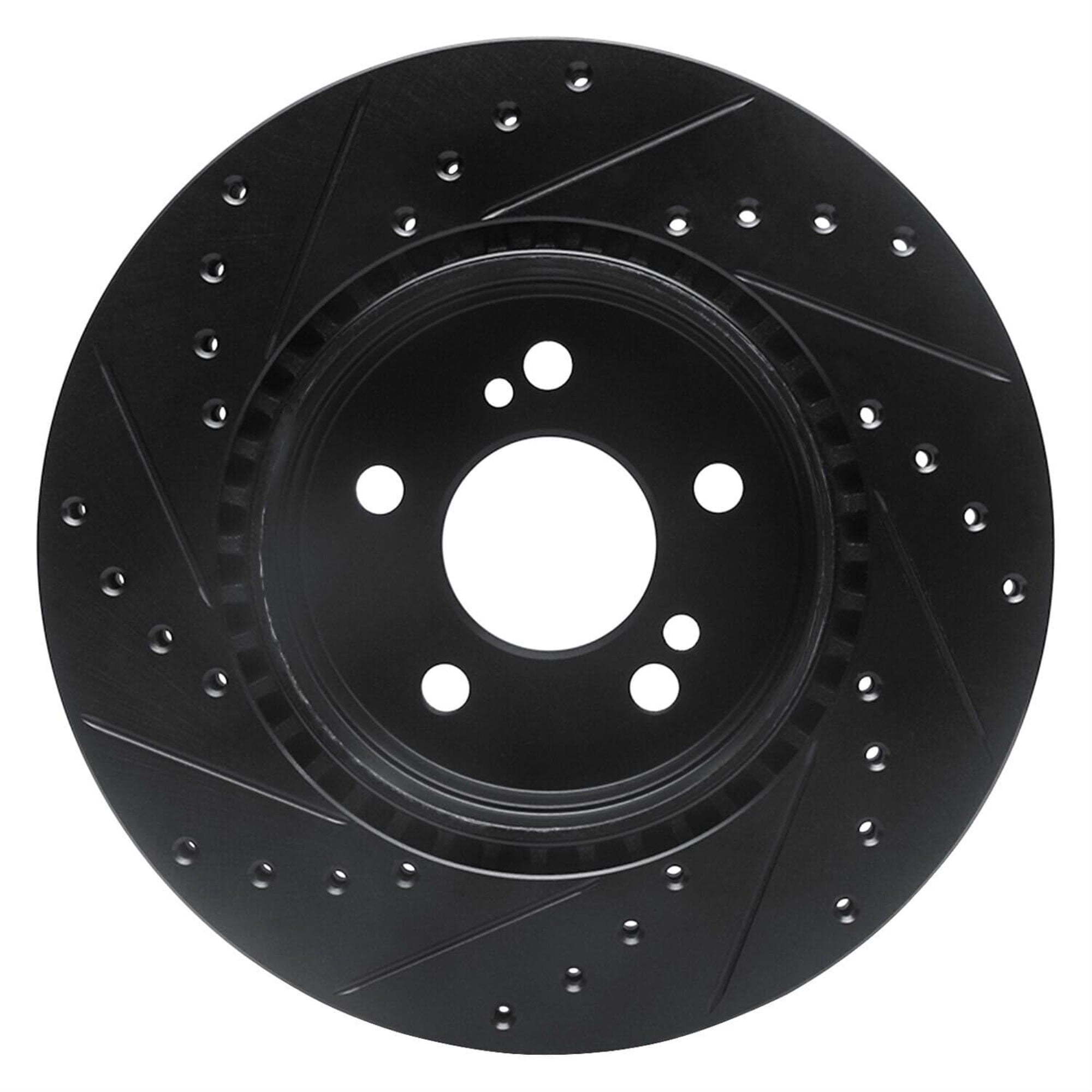 R1 Concepts Brake Rotor Drilled And Slotted Black Ecb-63030R