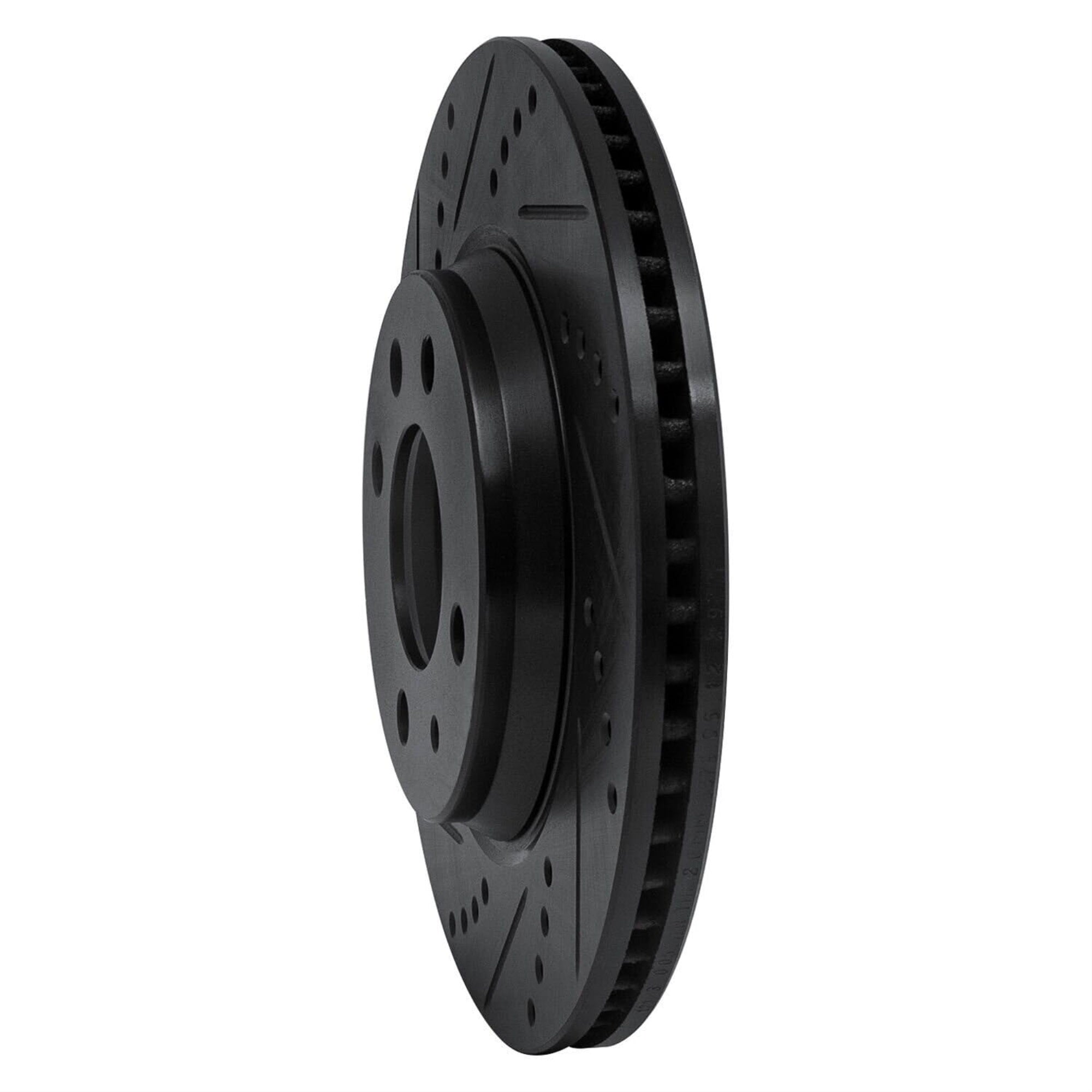 R1 Concepts Brake Rotor Drilled And Slotted Black Ecb-65004L