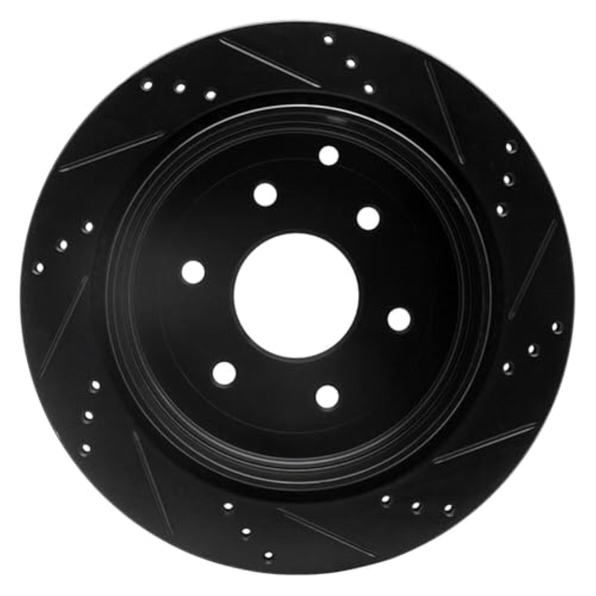 R1 Concepts Brake Rotor Drilled And Slotted Black Ecb-68017L