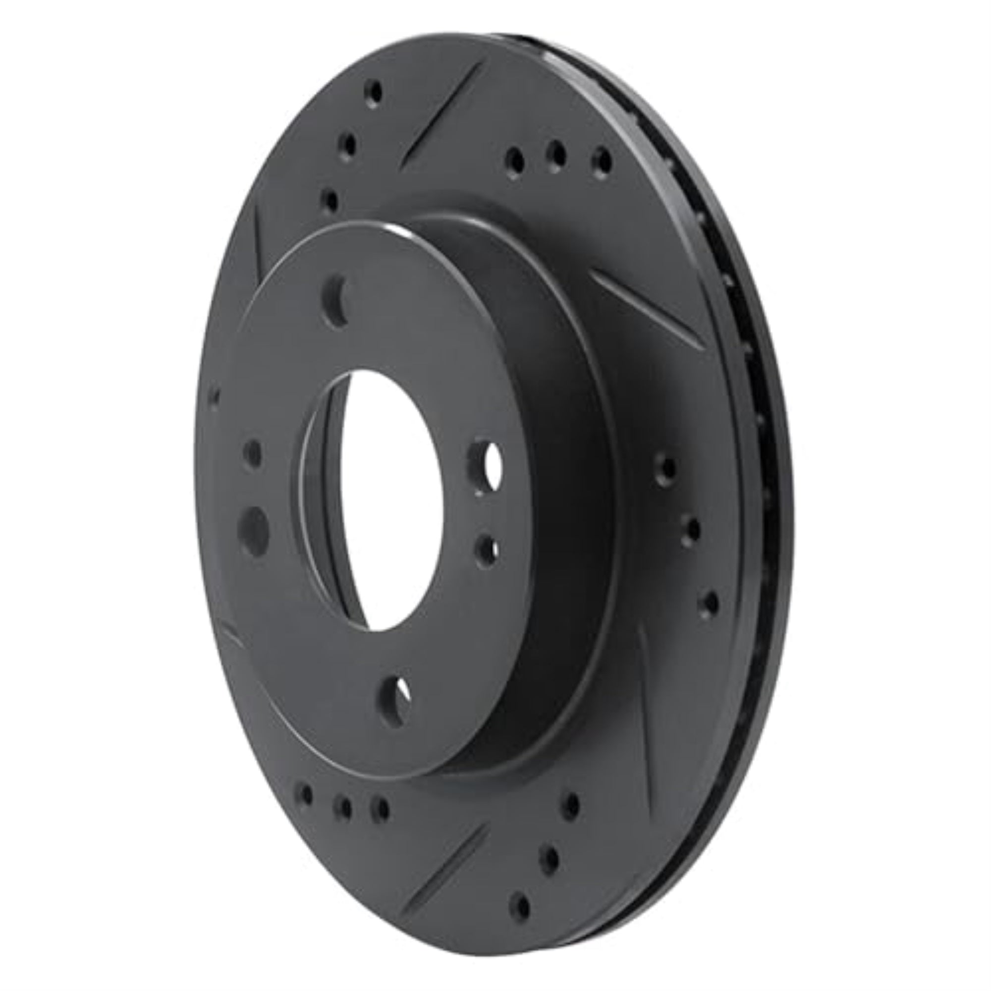 R1 Concepts Brake Rotor Drilled And Slotted Black Ecb-72045L