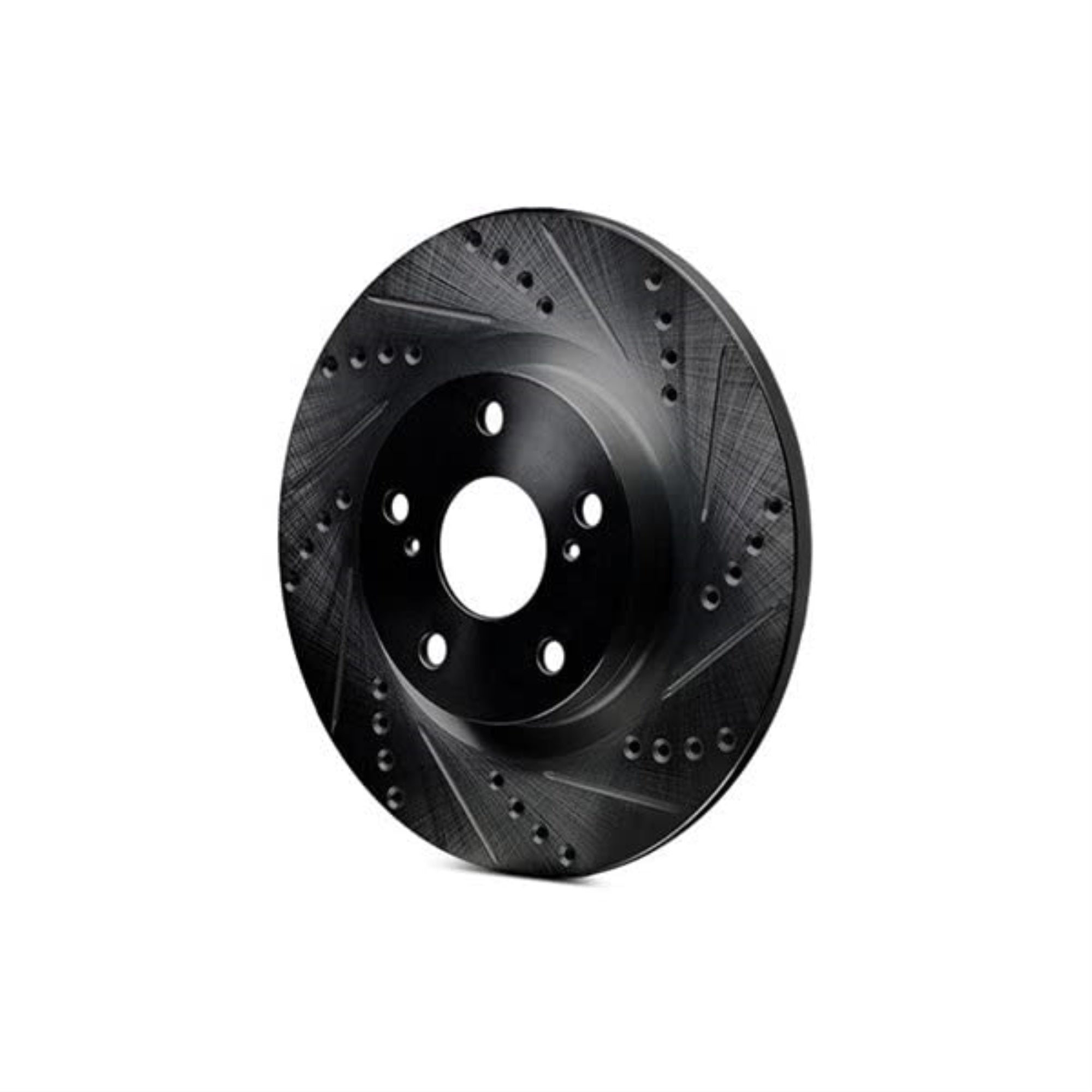 R1 Concepts Brake Rotor Drilled And Slotted Black Ecb-73025R