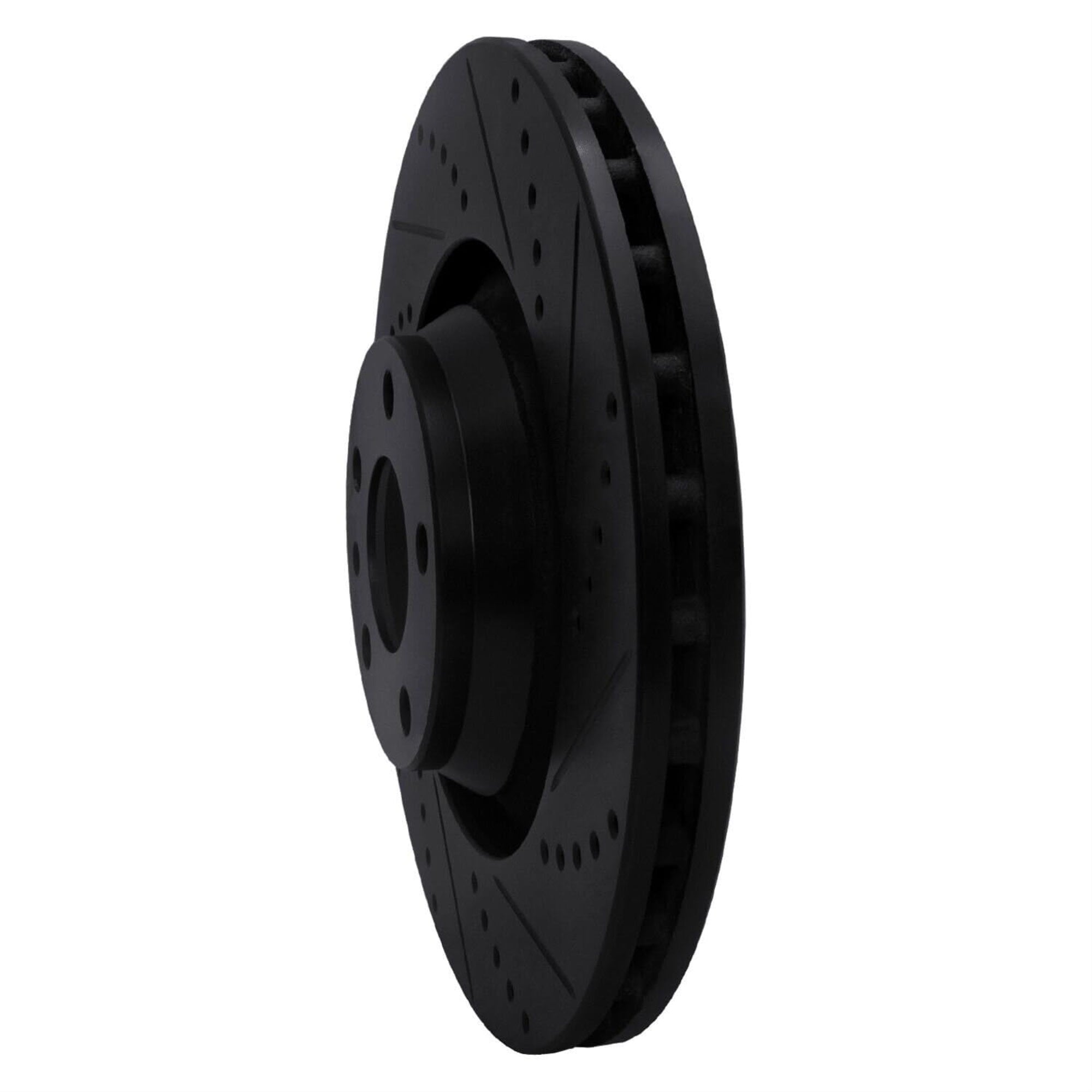 R1 Concepts Brake Rotor Drilled And Slotted Black Ecb-73038R