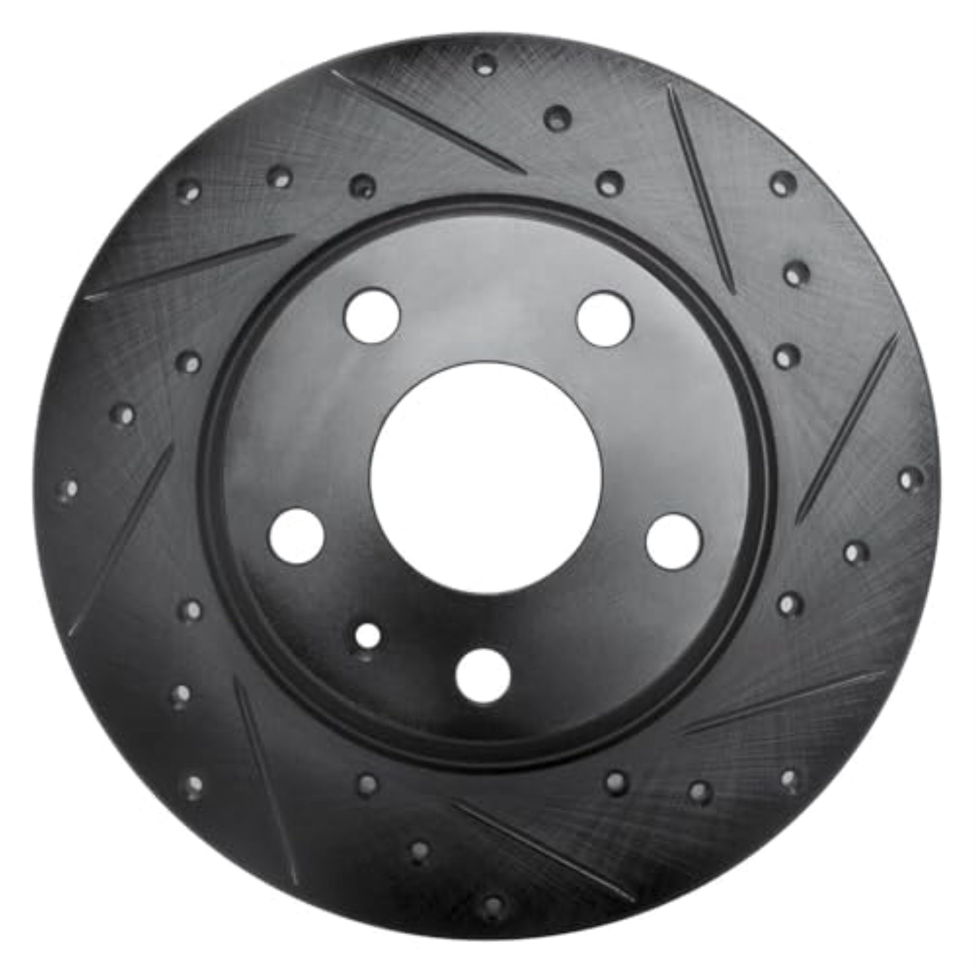 R1 Concepts Brake Rotor Drilled And Slotted Black Ecb-73053R