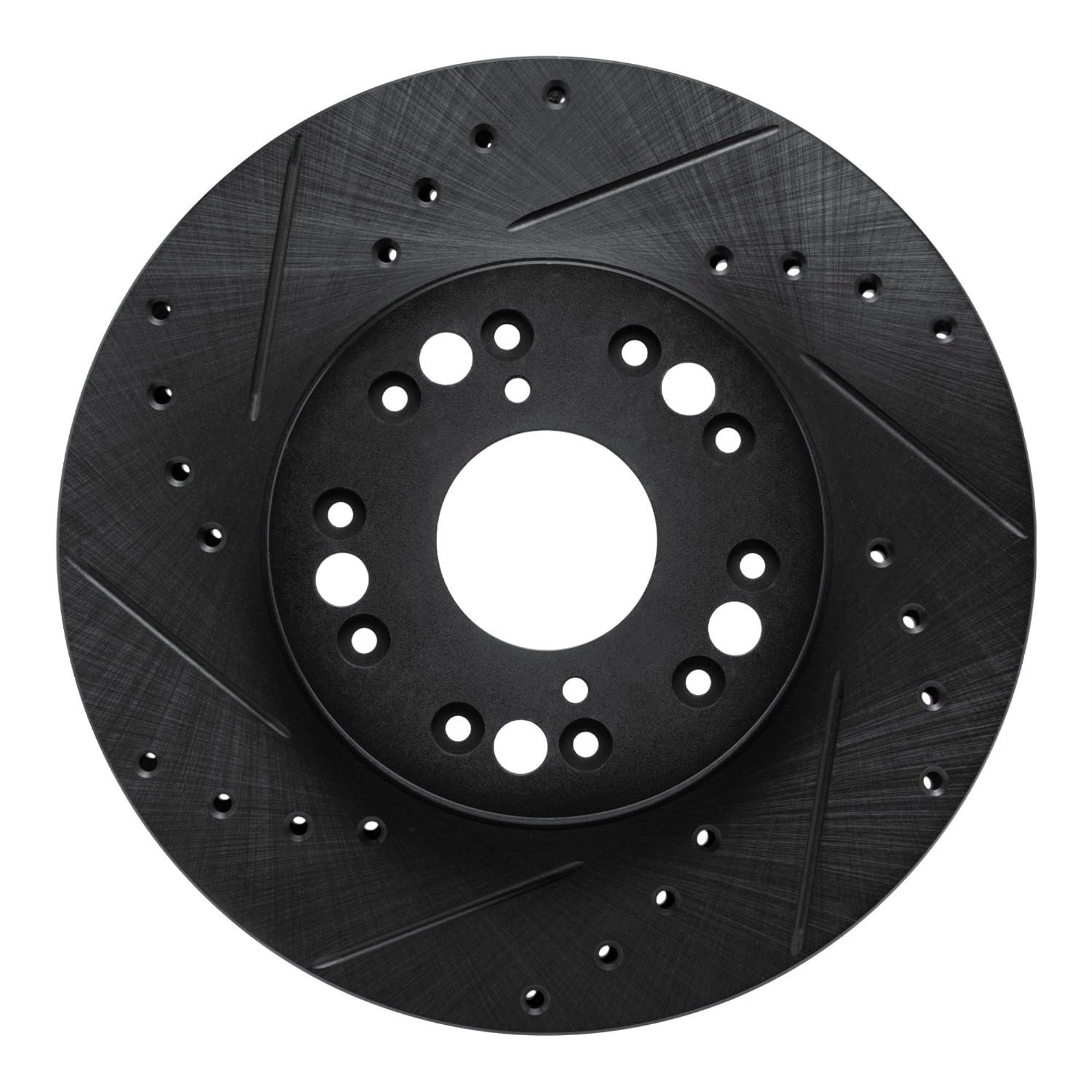 R1 Concepts Brake Rotor Drilled And Slotted Black Ecb-75002L